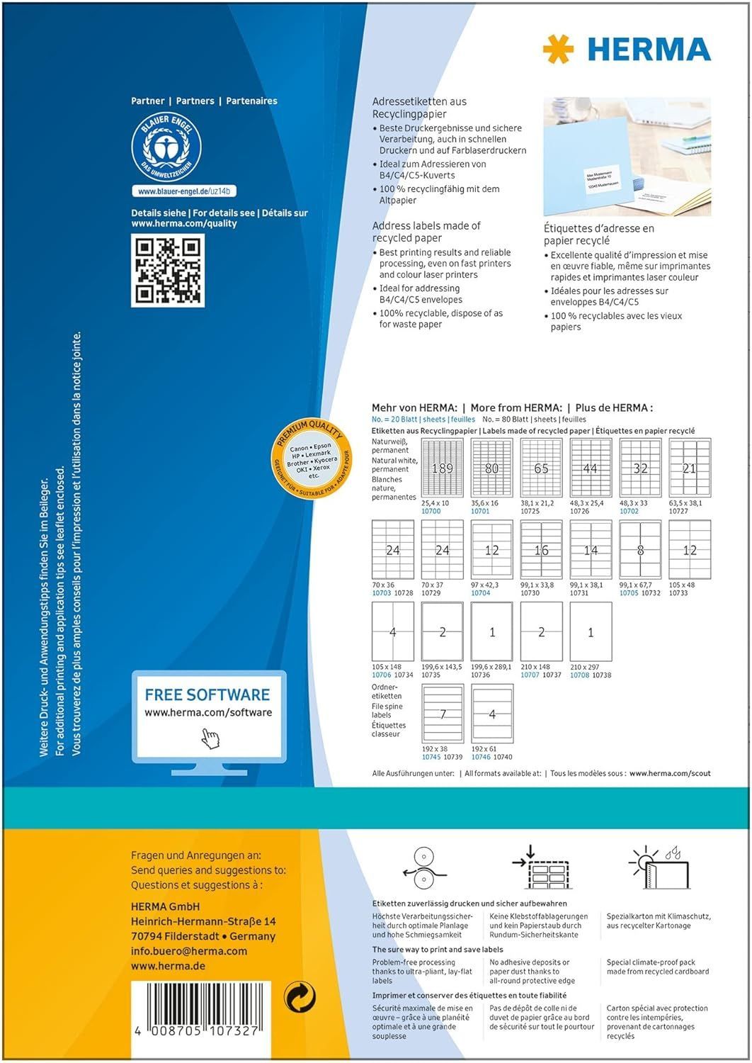 HERMA 10793 Weerbestendige etiketten, geïmpregneerd, 80 vellen, 99,1 x