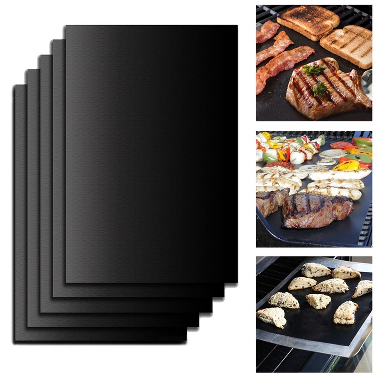 FitFabHome Grillmatten Set – 3 Stück, BPA/PFOA-frei, Antihaftbeschichtet, Für Alle Grilltypen