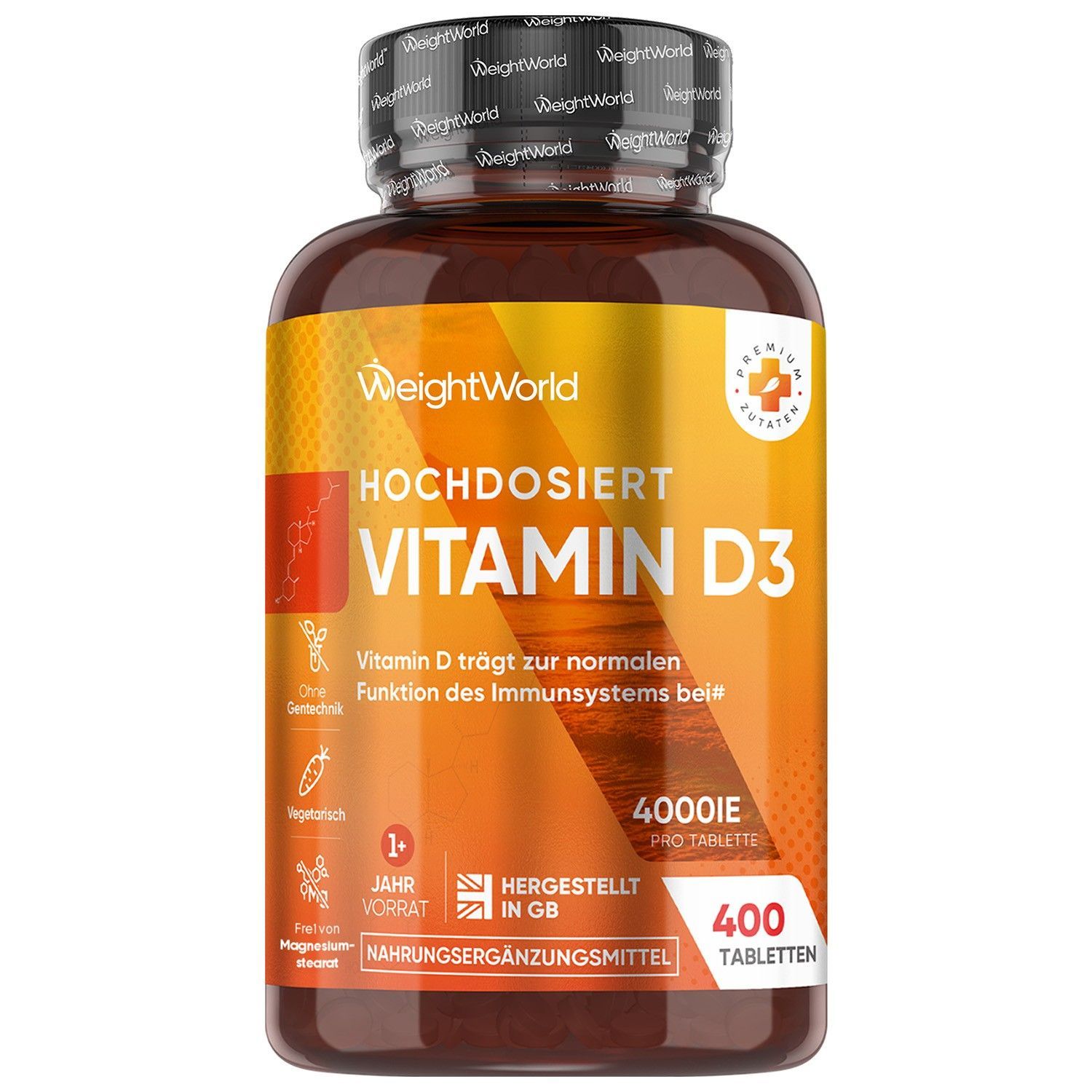 Weightworld Vitamin D3 4000 Ie - 400 Tabletten (1 Tablette Alle 4 Tage)