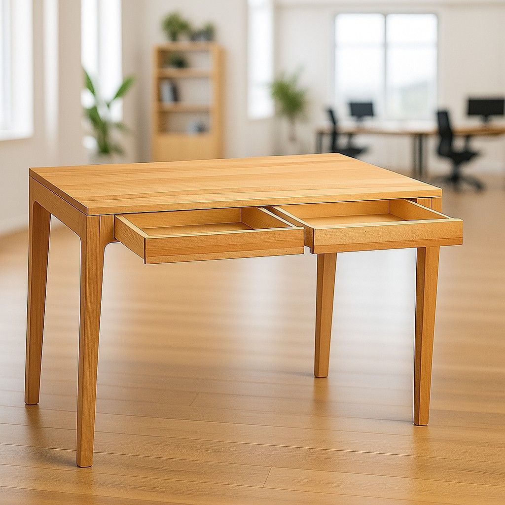 Bv-Vertrieb.de Schreibtisch Schubladen Mit Softeinzug Kernbuche Bürotisch