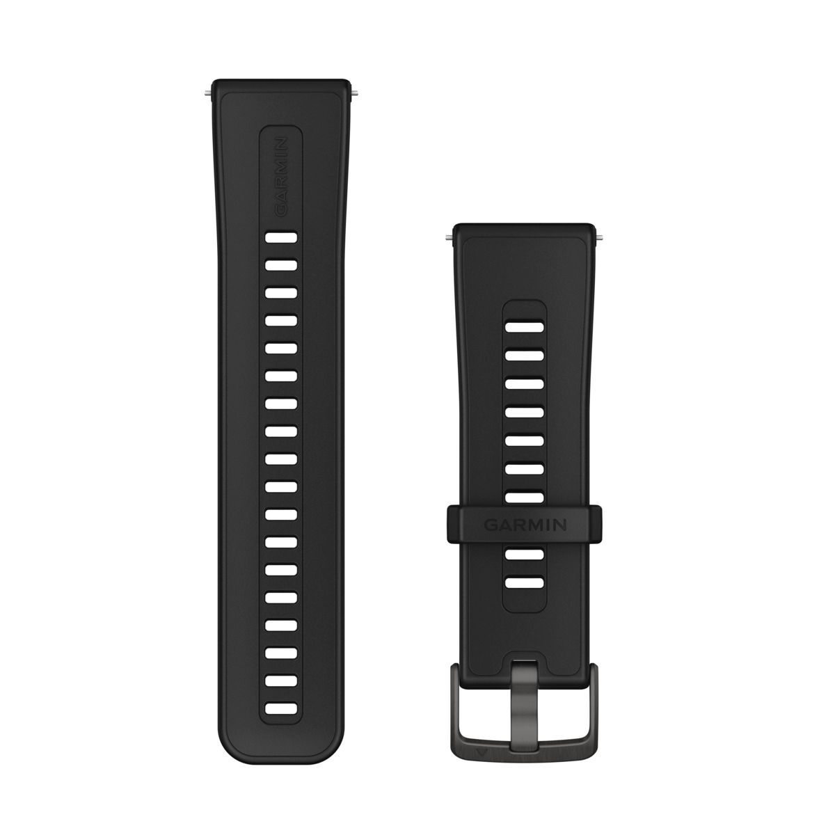 Garmin Ersatzarmband 24mm Silikon Schwarz mit Edelst Grau