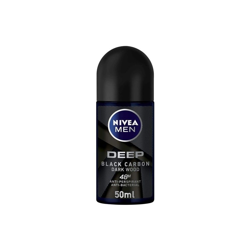 Nivea Men Deep Black Carbon Dark Wood Anti-Transpirant Roll-On 50 Ml