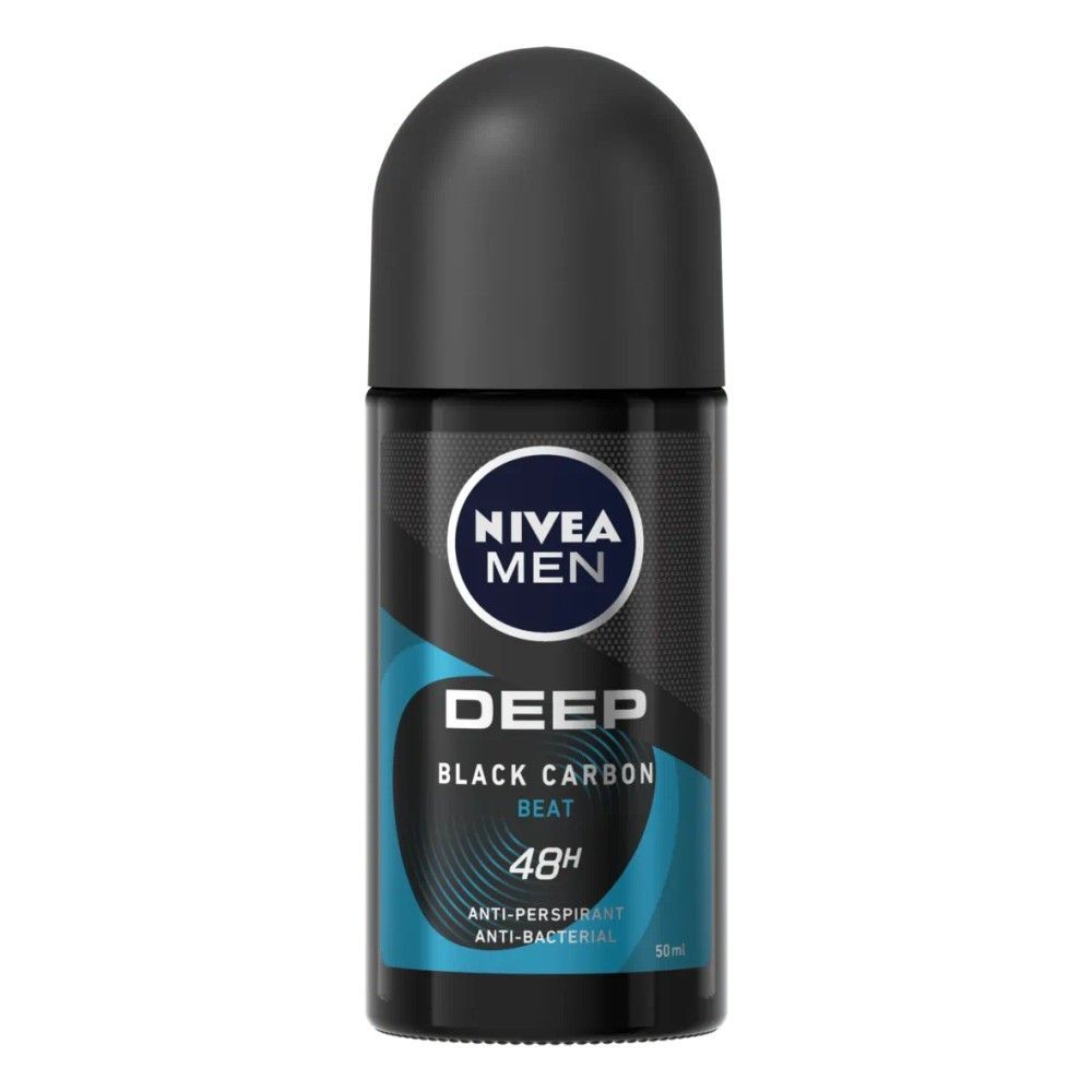 Nivea Men Deep Black Carbon Beat Anti-Transpirant Roll-On 50 Ml
