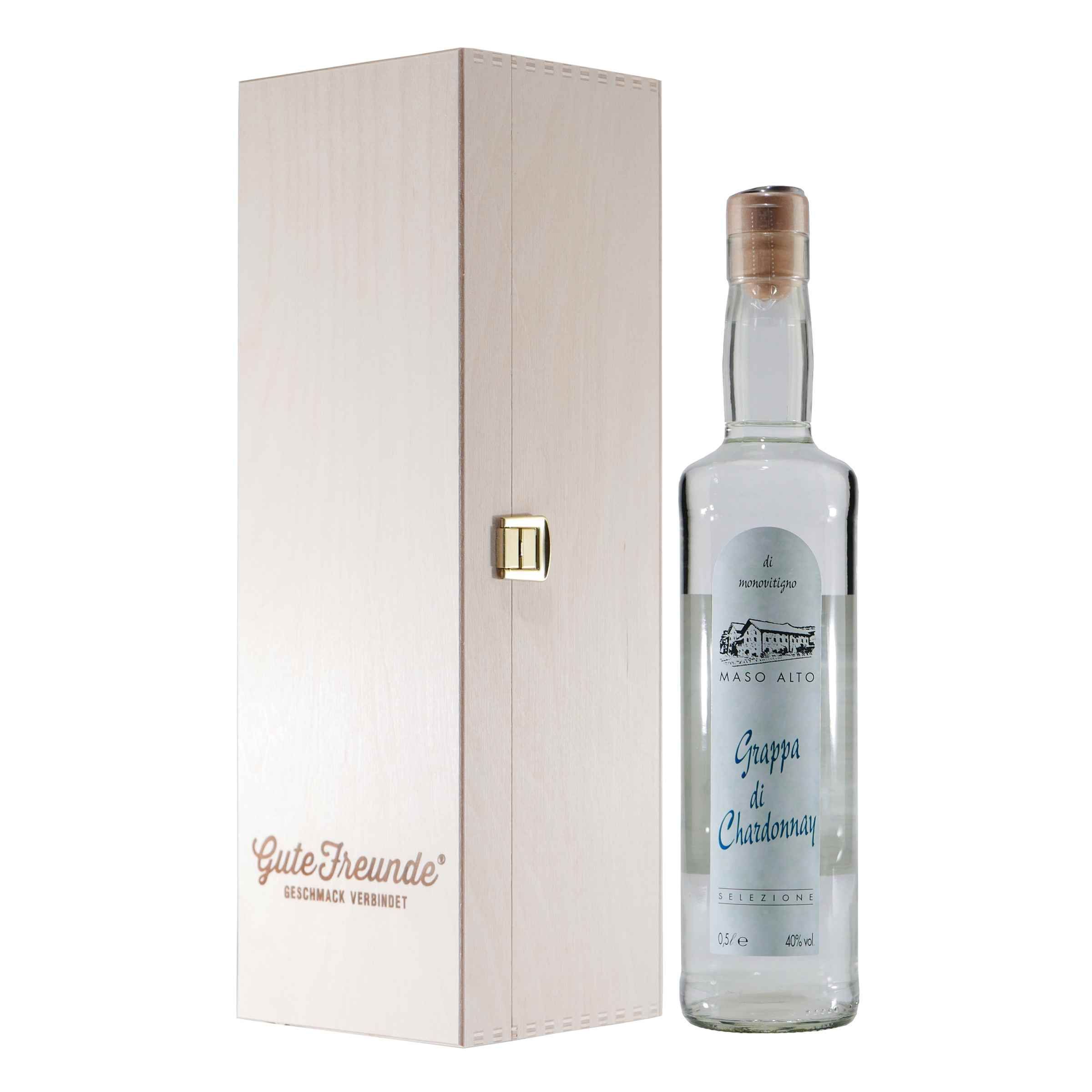 Liqueur & Wine Trade Gmbh Herren Maso Alto Grappa Di Chardonnay Mit Geschenk-Holzkiste