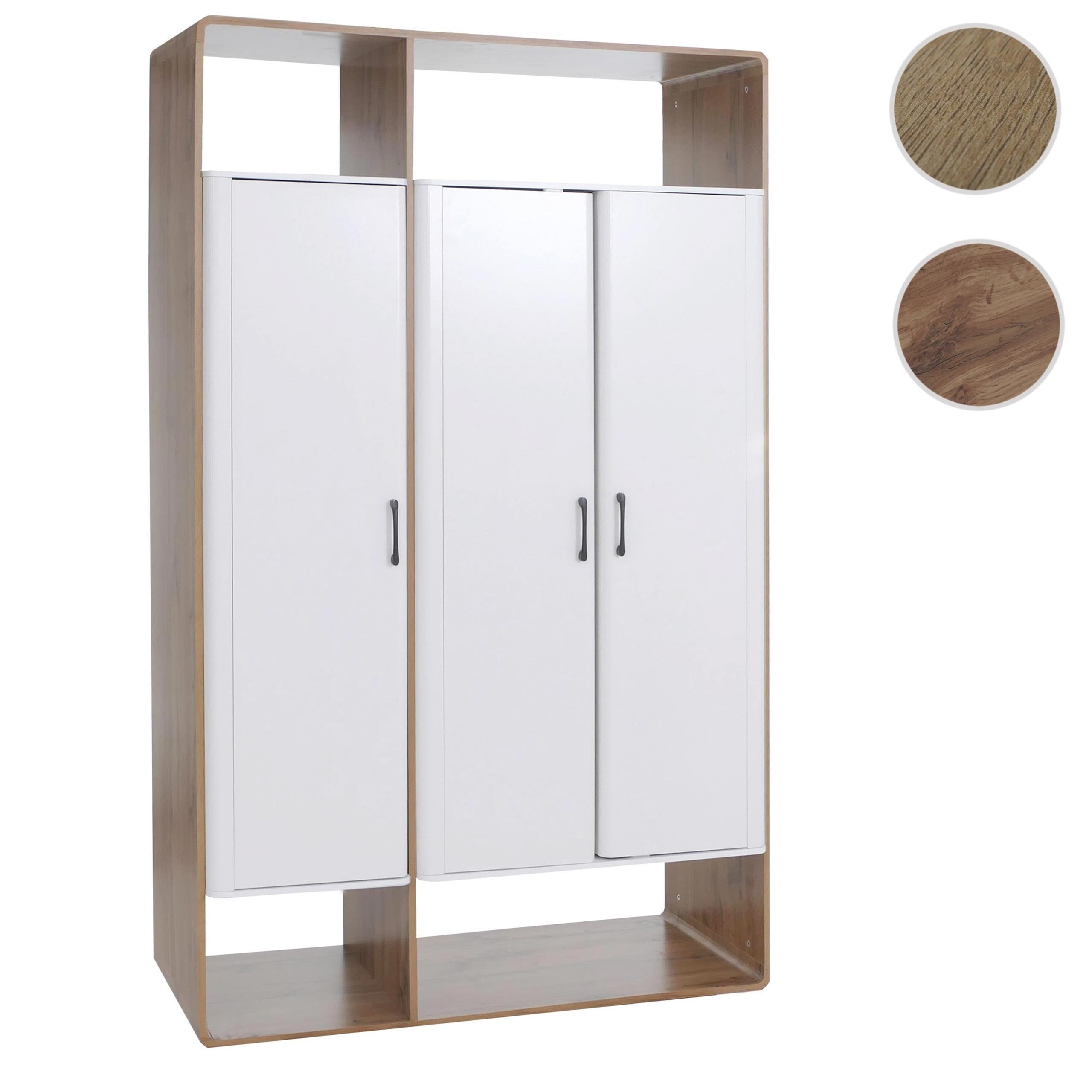 Mendler Schrank Hwc-P43, Garderobenschrank Highboard 3 Türen Mdf 200X120x55cm