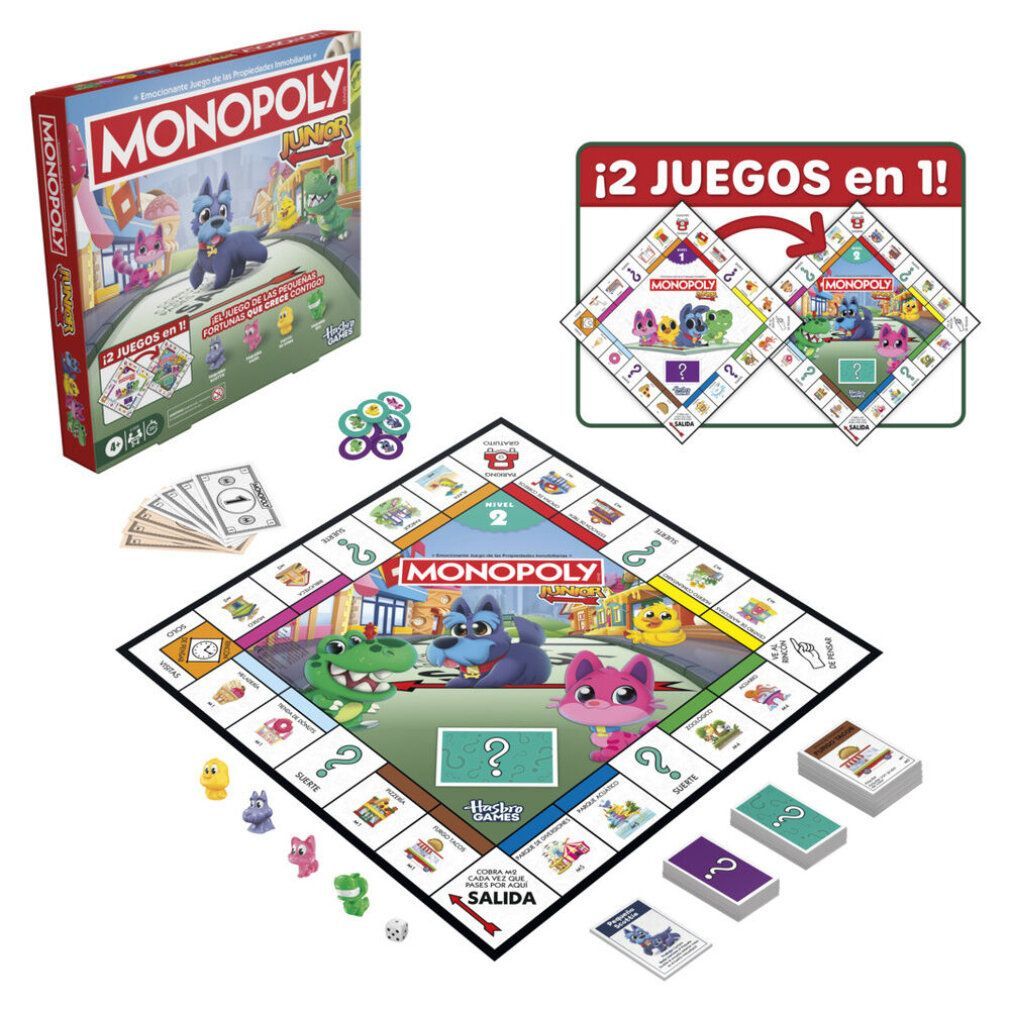 Hasbro Spanisches 2-In-1-Spiel Monopoly Junior