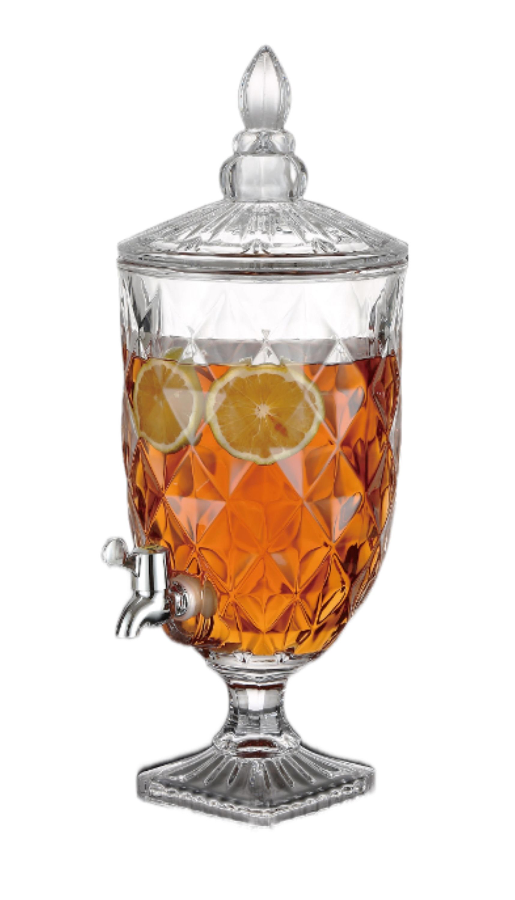 Cheffinger Getränkespender 5L Aus Glas Mit Deckel - Retro Design Mit Zapfhahn