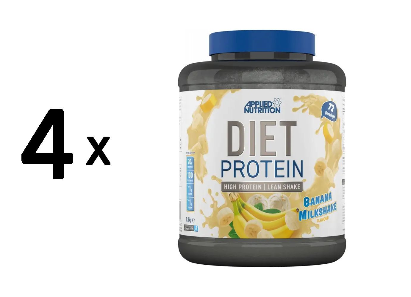 4 x Applied Nutrition Diet Whey (1800g) Banana Milkshake
