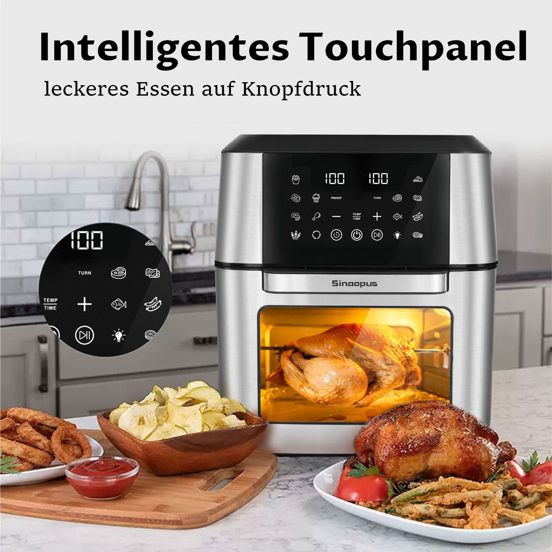 Tomado TAF3202B - Airfryer - Heteluchtfriteuse - 3,2 Liter Inhoud Digitaal Display 500 Gr Friet Zwart