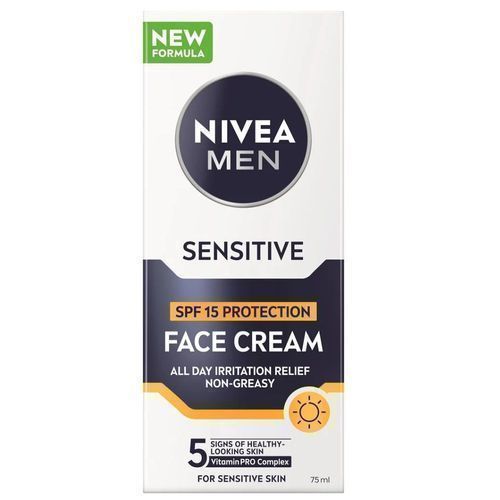 Nivea Herren Men Sensitive Gesichtscreme Lsf15, 75Ml - Schutz & Pflege Für Empfindliche