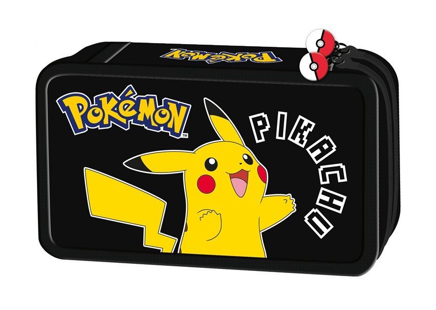 Pokémon Mäppchen mit 2 Fächern und Inhalt 20 cm Pikachu Pencil Case Schule