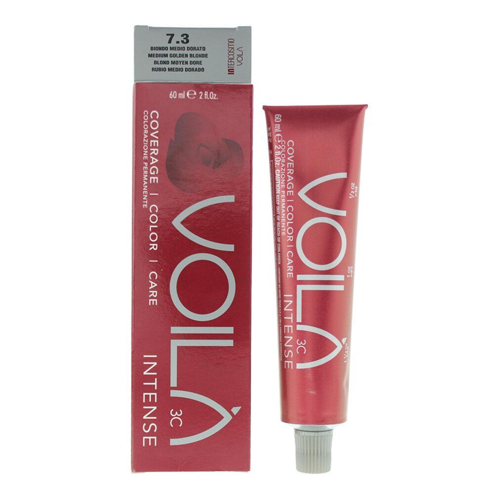 Intercosmo Damen Voil 3C Intense, Permanente Haarfarbe, 7,3 Mittelgoldblond, 60 Ml