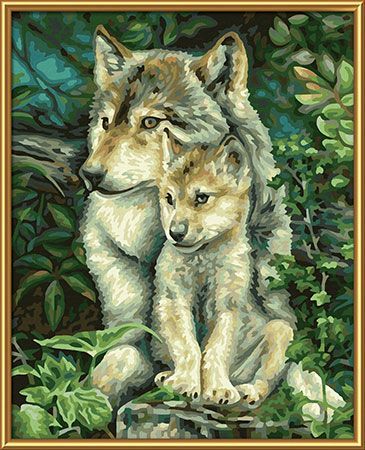 Fürsorgliche Wolfsmutter