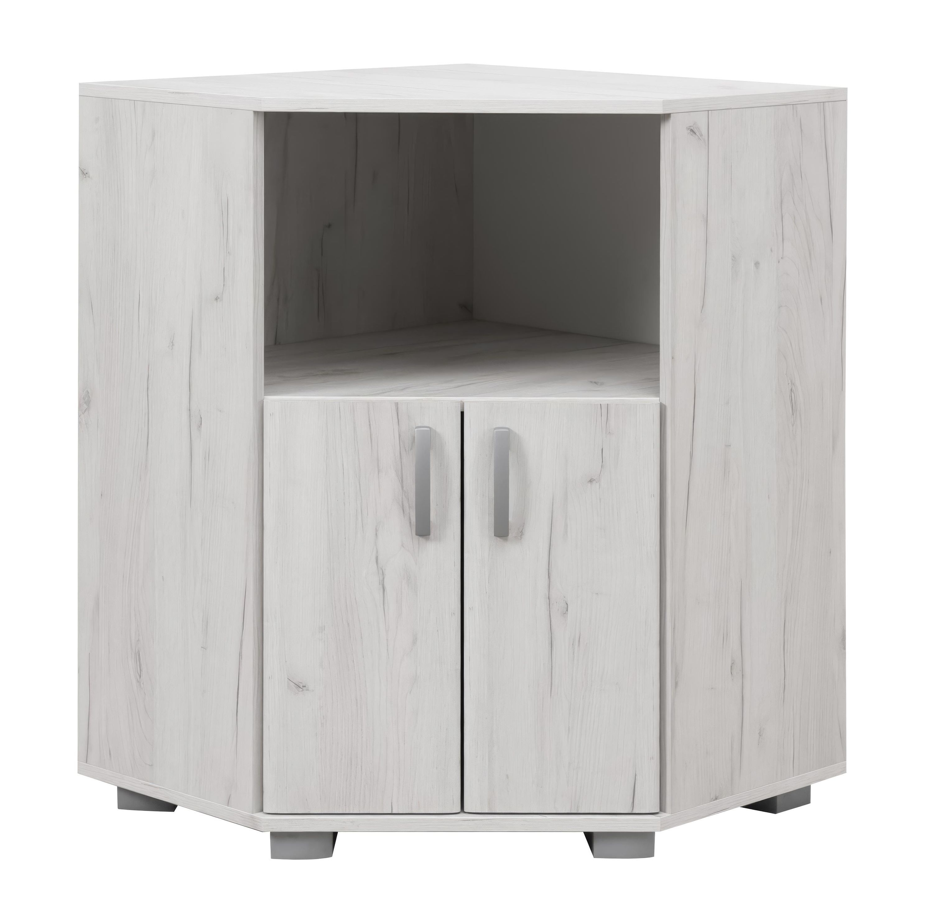 Eck-Kommode Camprodon 14 | Eiche Weiß | 72 x 37 x 95 cm (L x T x H ...