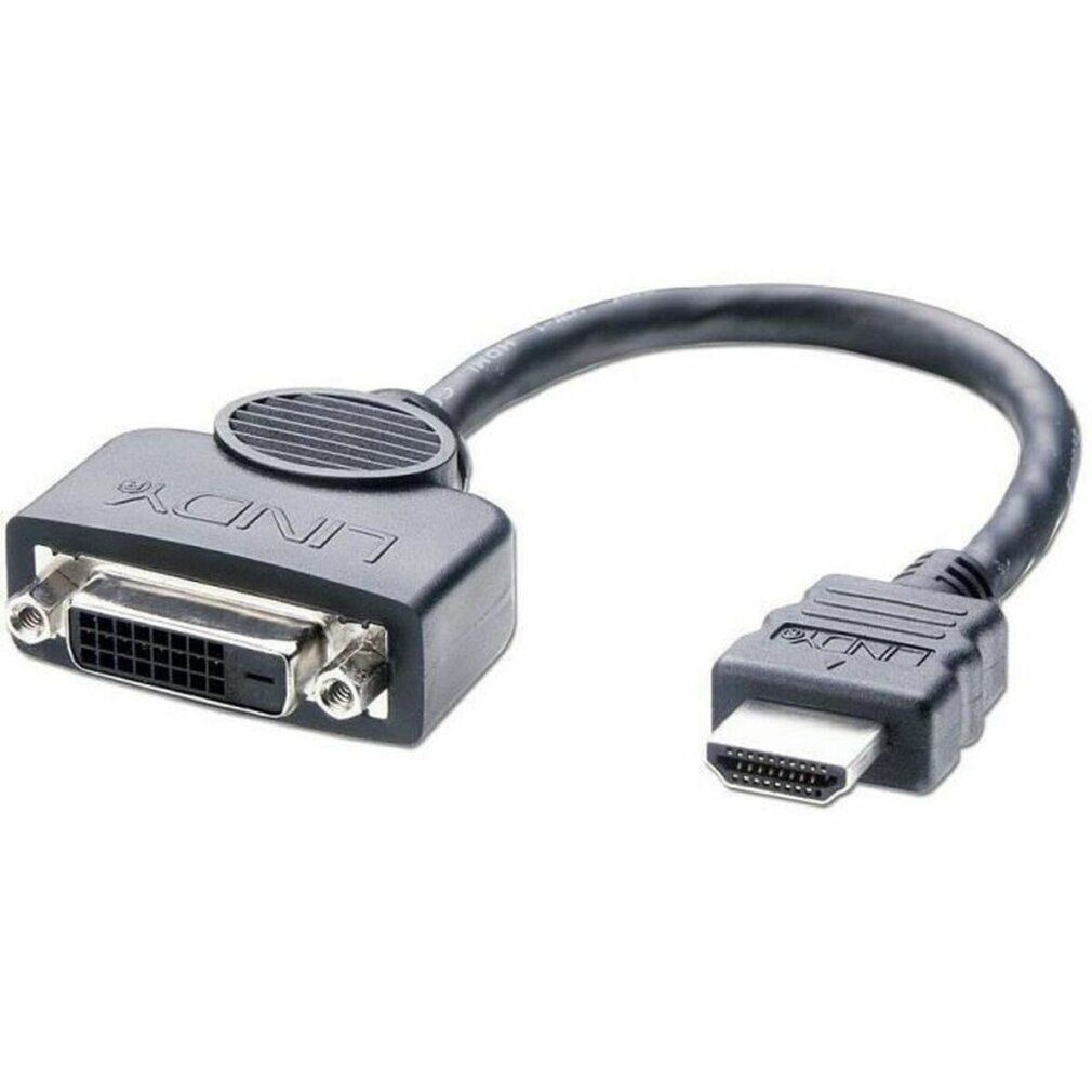 Lindy DVI-D Female to HDMI Male Adapter Cable, 0.2m