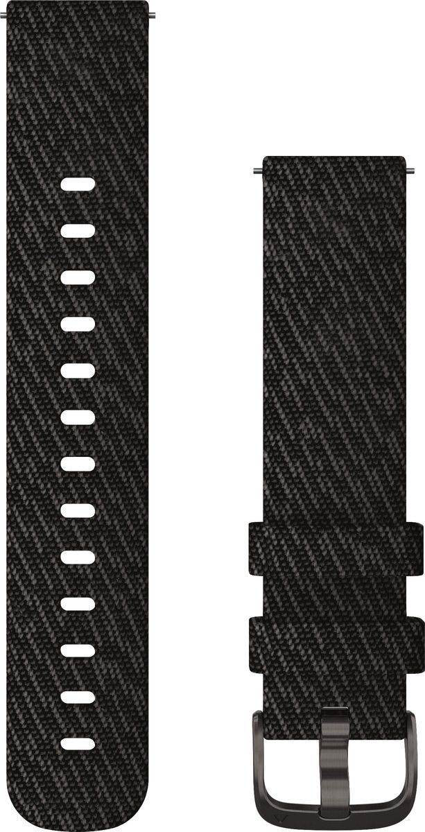 Garmin Ersatzarmband 20mm Nylon Schwarz/Schiefergrau Schnalle
