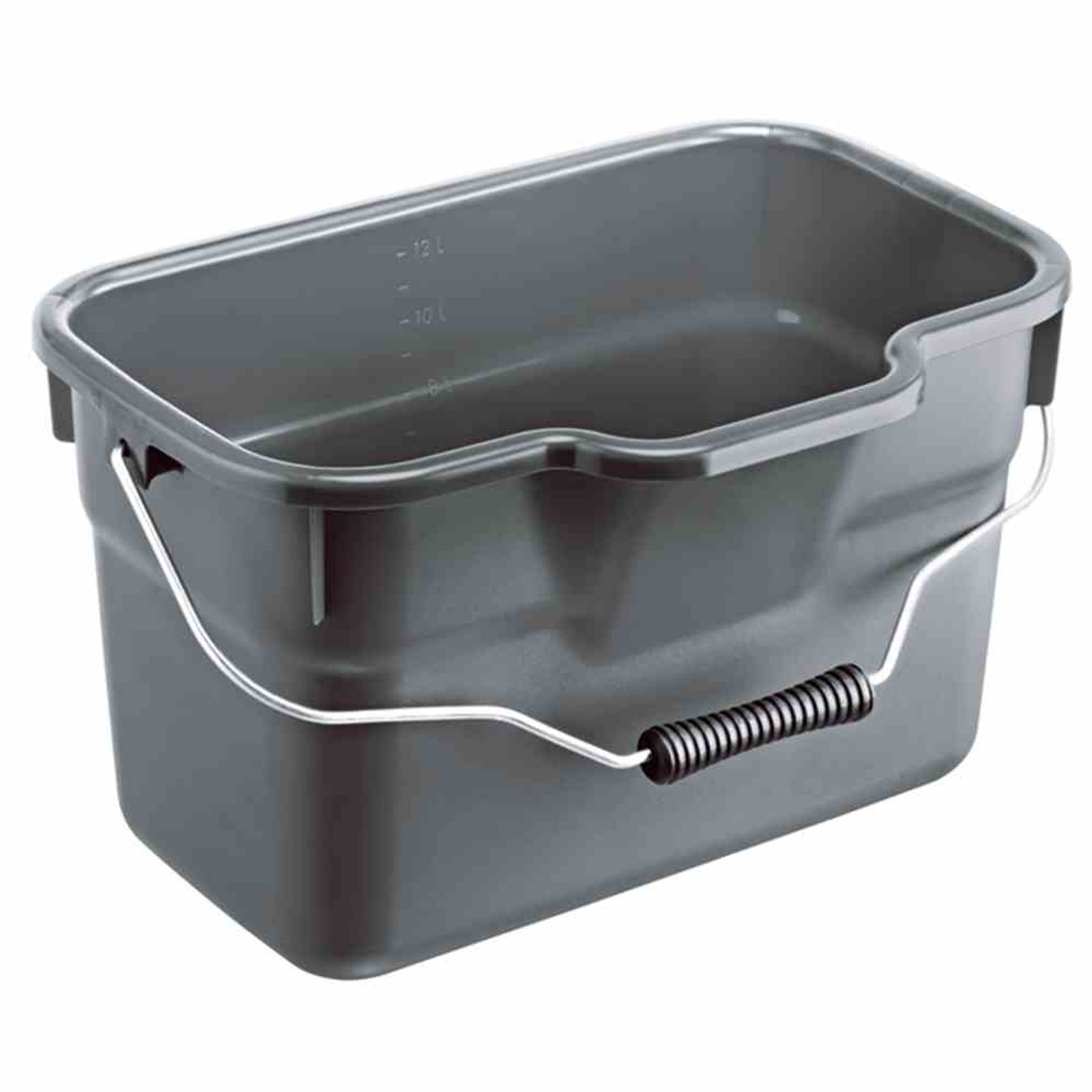 Eimer "Basic" 12 l grau eckig