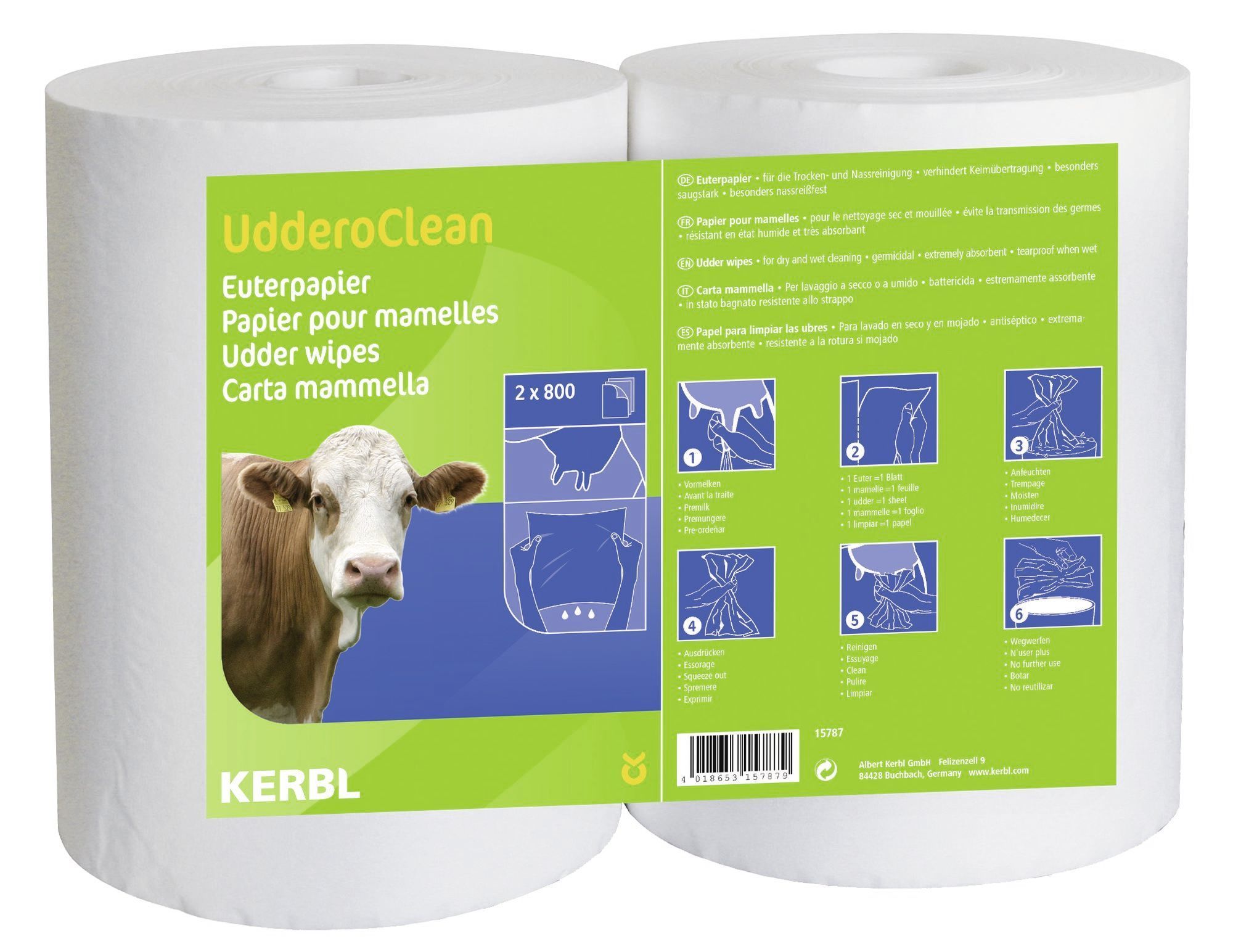 Euterpapier UdderoClean 6 x 1000 Bl., spez. f. Naßrein