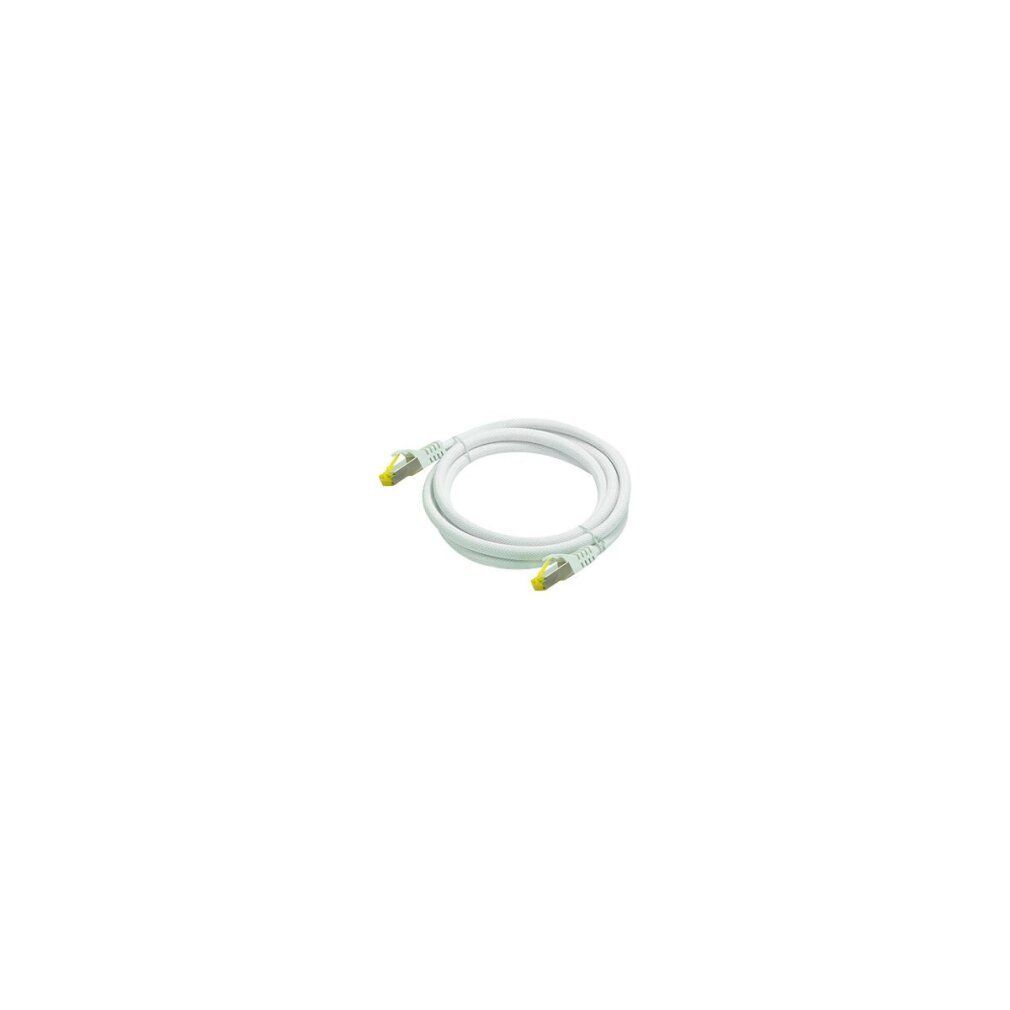 Python Patchkabel m. Cat.7 Rohkabel Nylongefl. weiß 1m