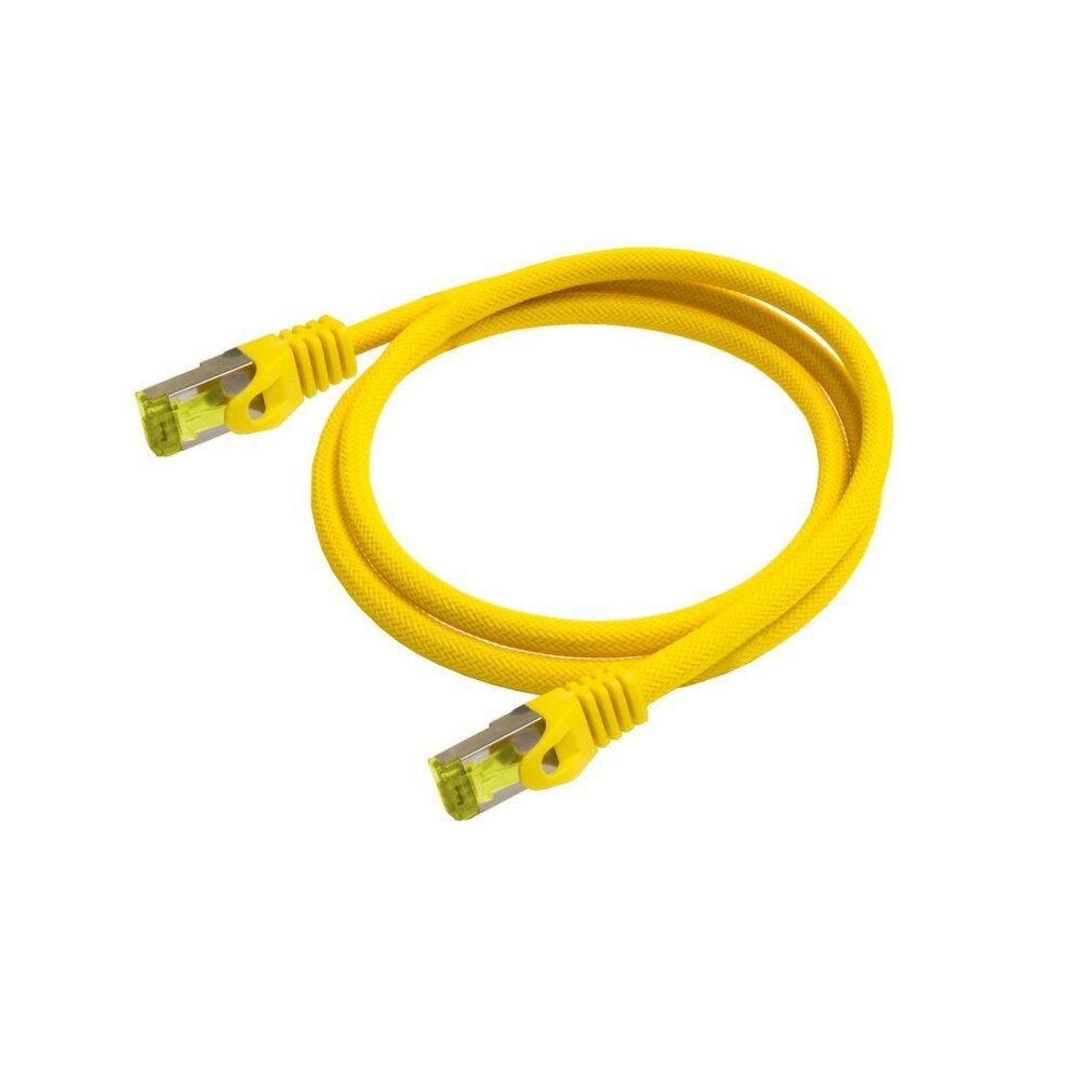 Python Patchkabel m. Cat.7 Rohkabel Nylongefl. gelb 1,5m