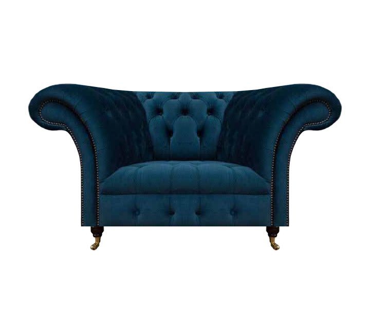 Dunkelblauer Chesterfield Einsitzer Wohnzimmer Polster Designer Sessel ...