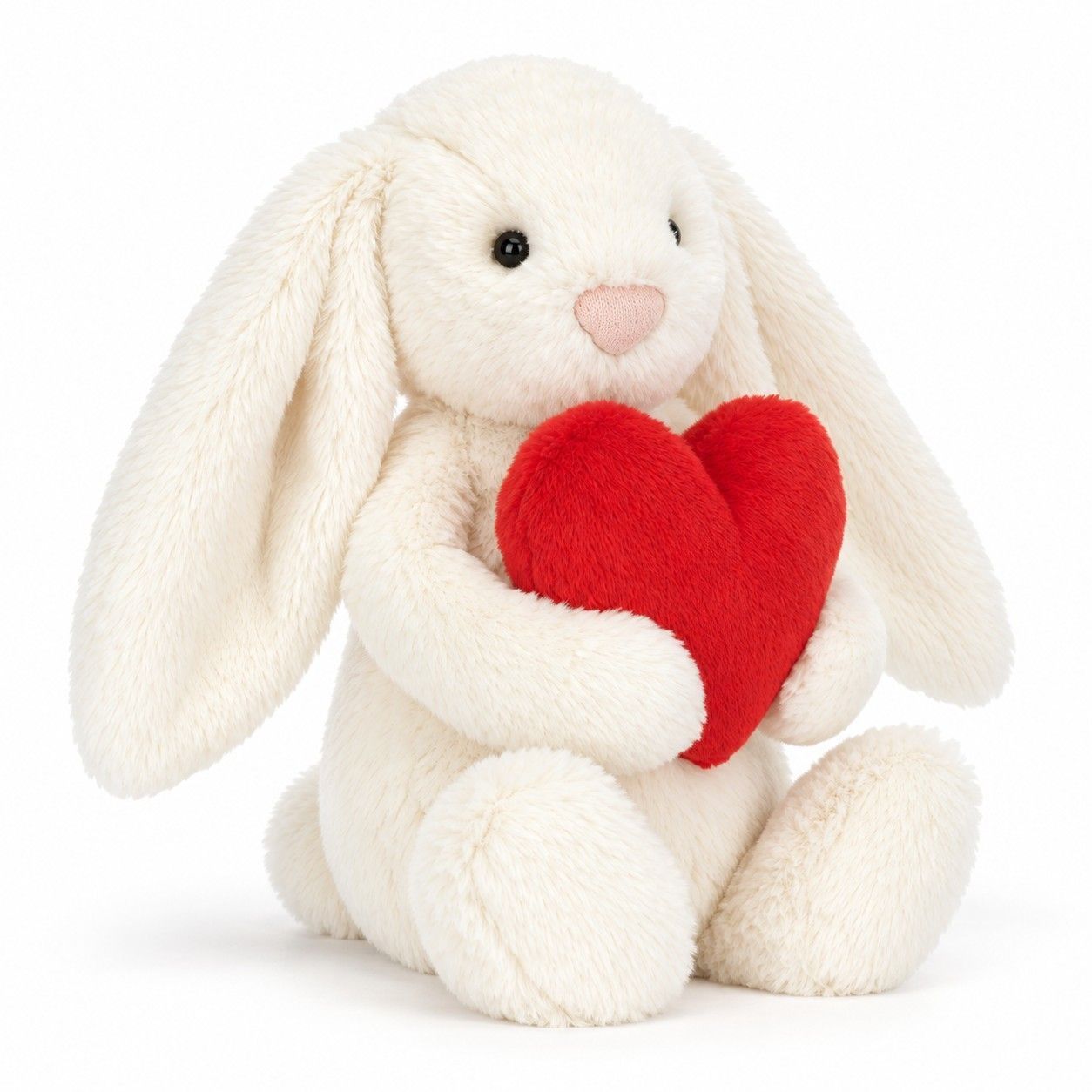 Jellycat Bashful Red Love Heart Bunny cremeweisses Plueschkaninchen ...