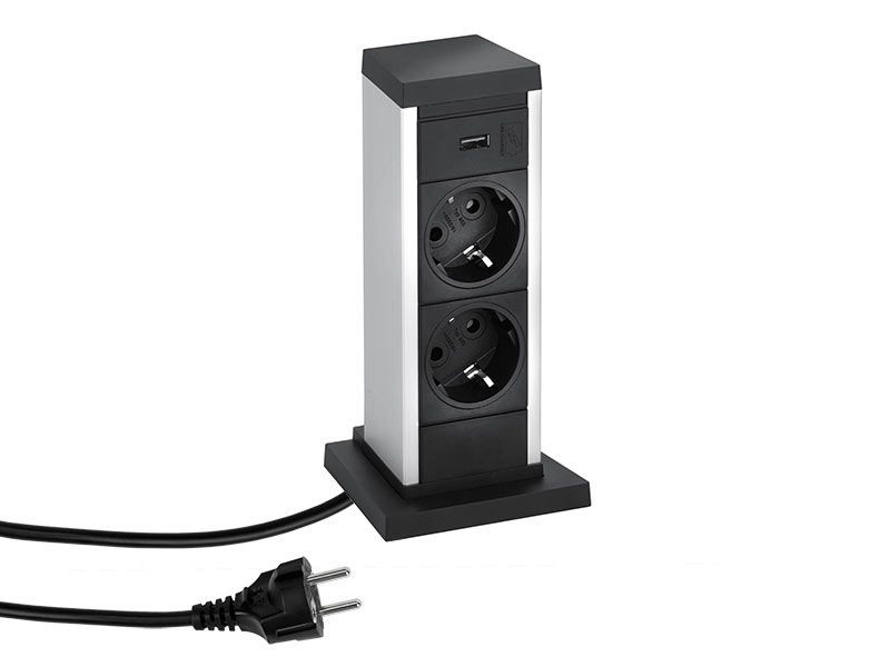 EVOline Up 2x Steckdose mit USB-Charger, vertikal kaufen bei Hood.de