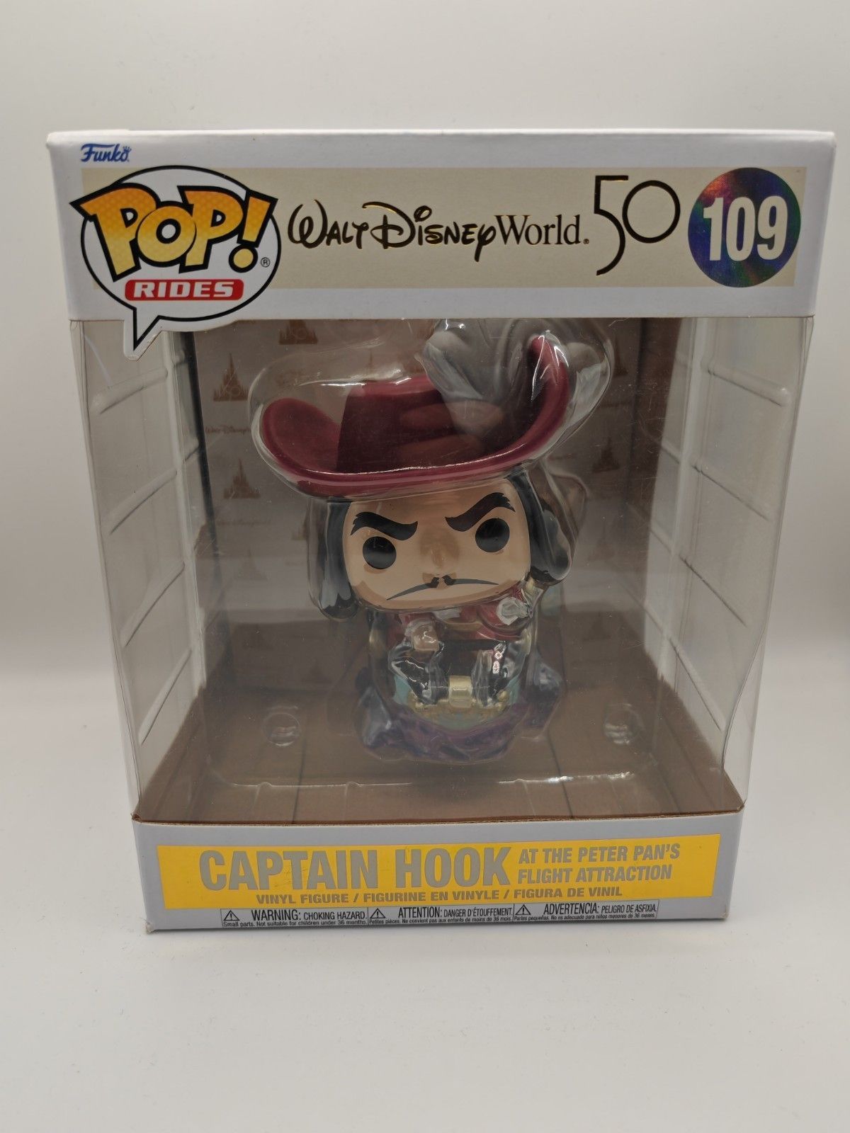 Funko POP Captain Hook Peter Pan Walt Disney World 50 Rides 109 Vinyl ...