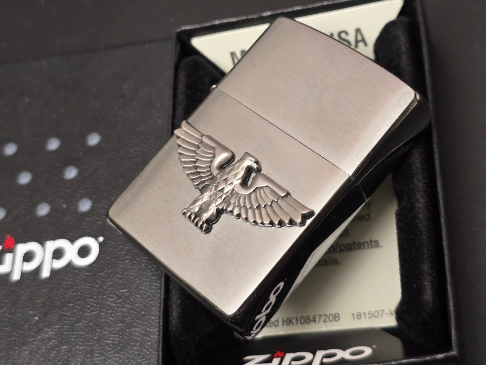 Zippo ADLER Emblem (Custom PIN Style) German Eagle, Chrom gebürstet ...