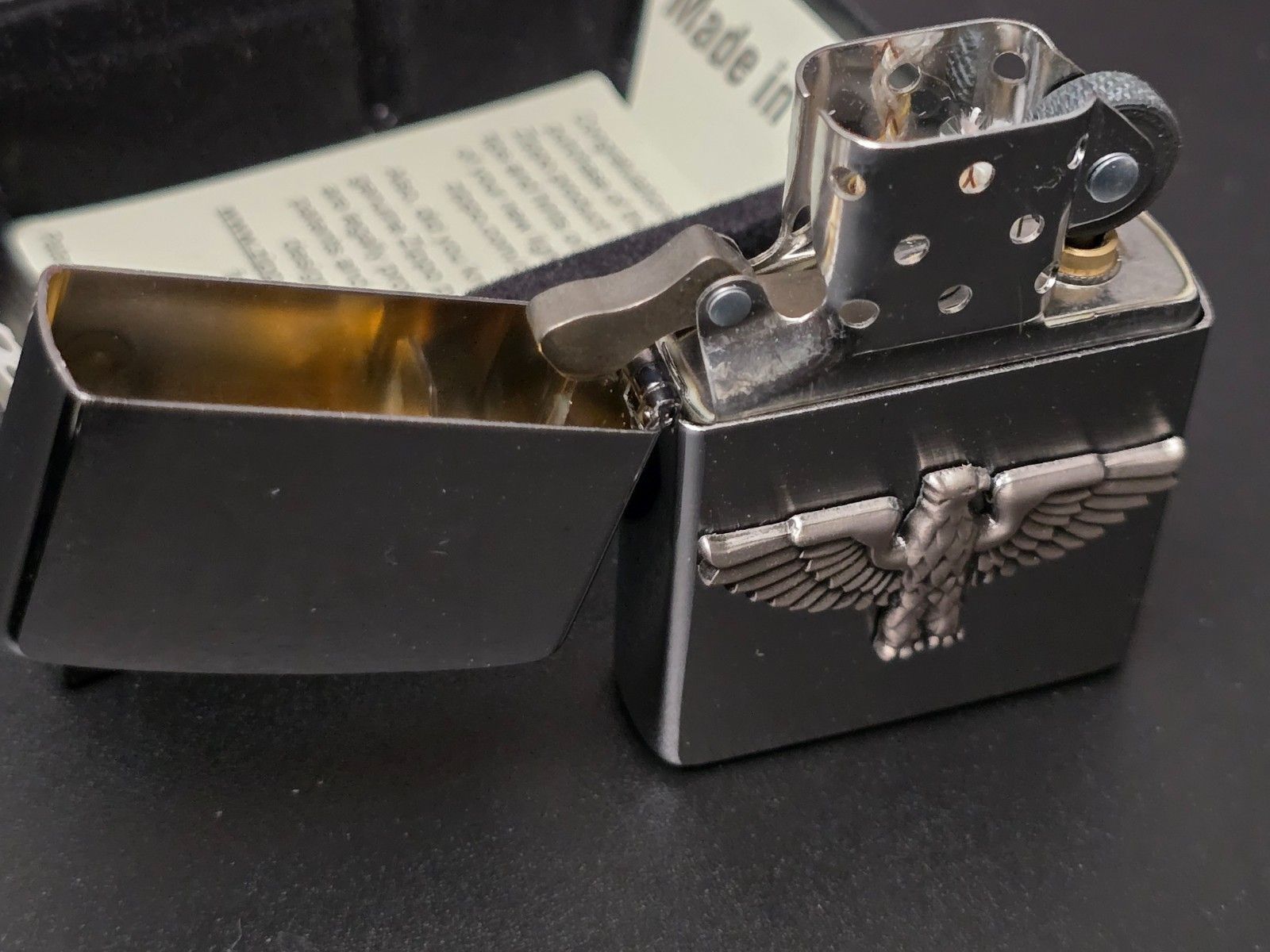 Zippo ADLER Emblem (Custom PIN Style) German Eagle, Chrom gebürstet ...