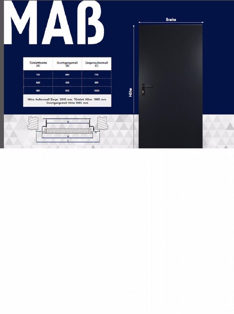 Mehrzwecktür Nebeneingangstür Kellertür 41mm Stahl weiß - Sonderaktion