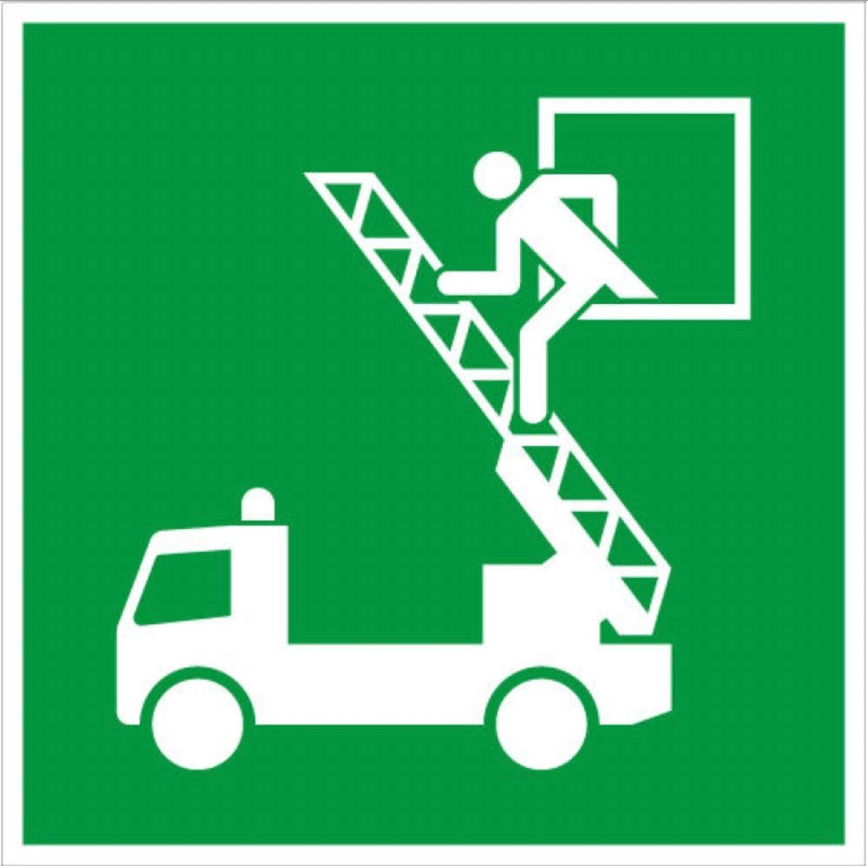 Fluchtfenster-Aufkleber Nachleuchtend – Selbstklebend Für Notausstieg – 20x20 Cm Sicherheitsschild