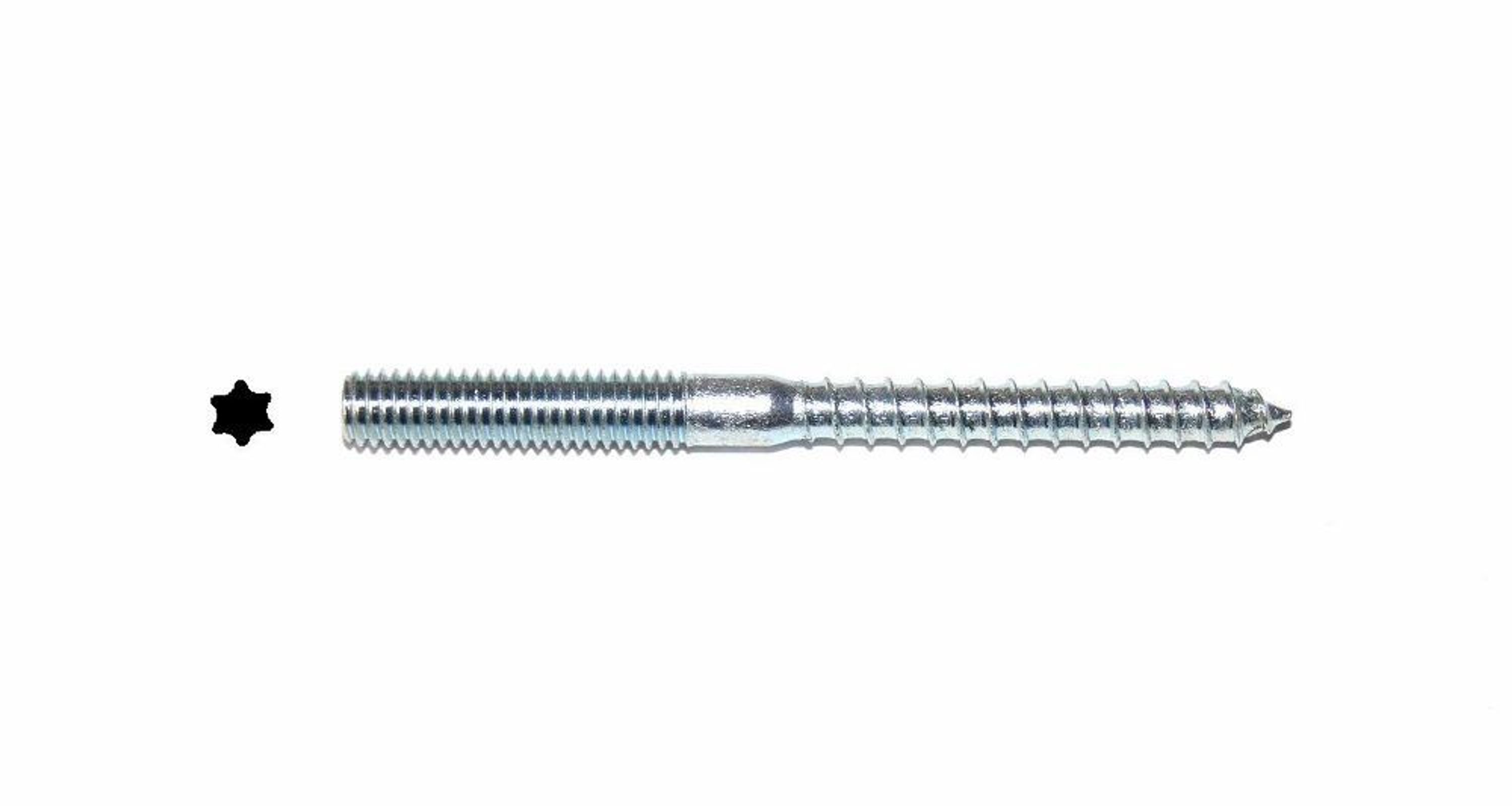 30 Stück Stockschrauben M6 X 60mm - Torx Doppelgewindeschrauben Verzinkt