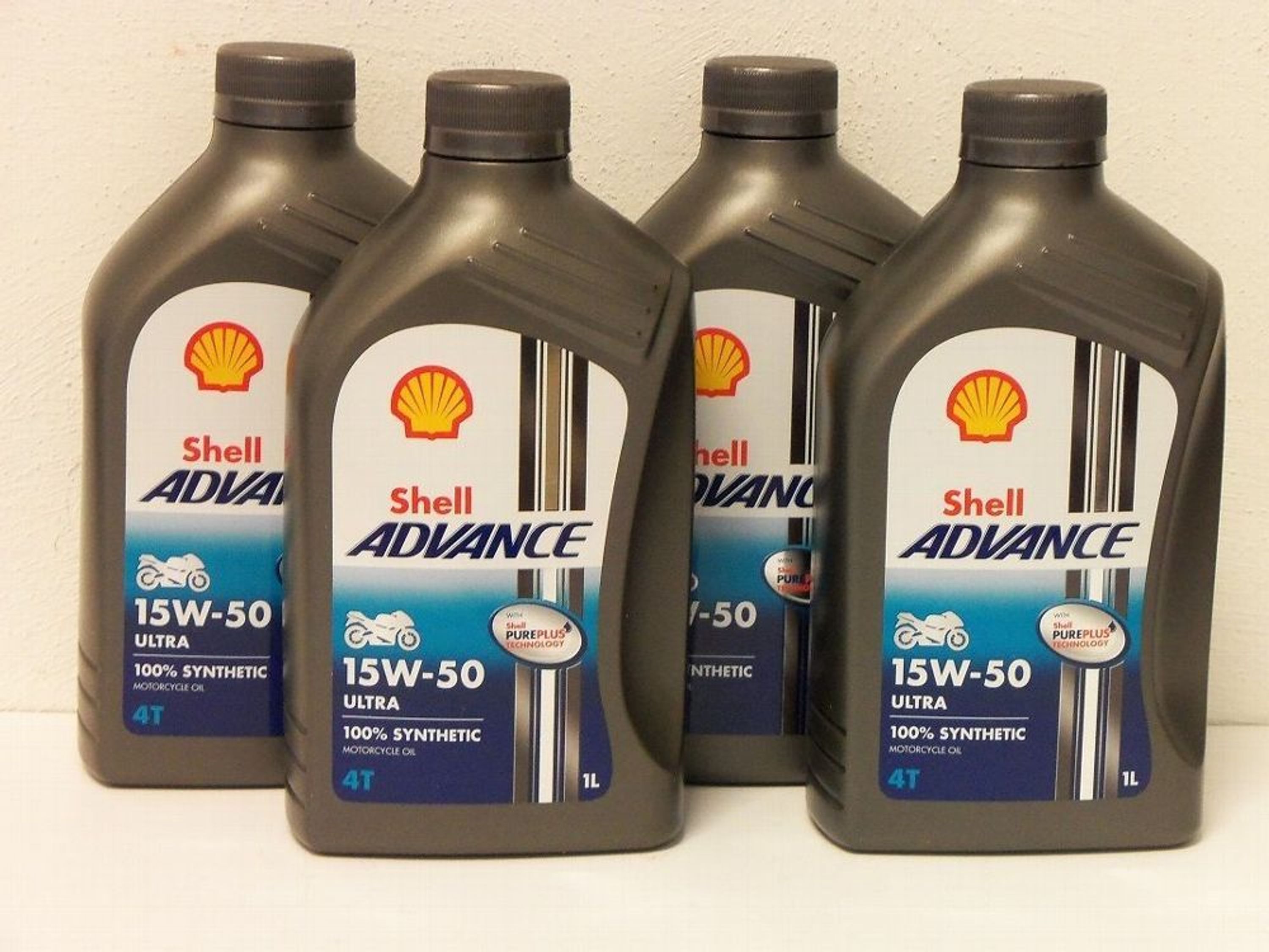 6,90€/ L Shell Advance Ultra 4T 15W-50 4 X 1 L Vollsyn 4Taktöl Für ...