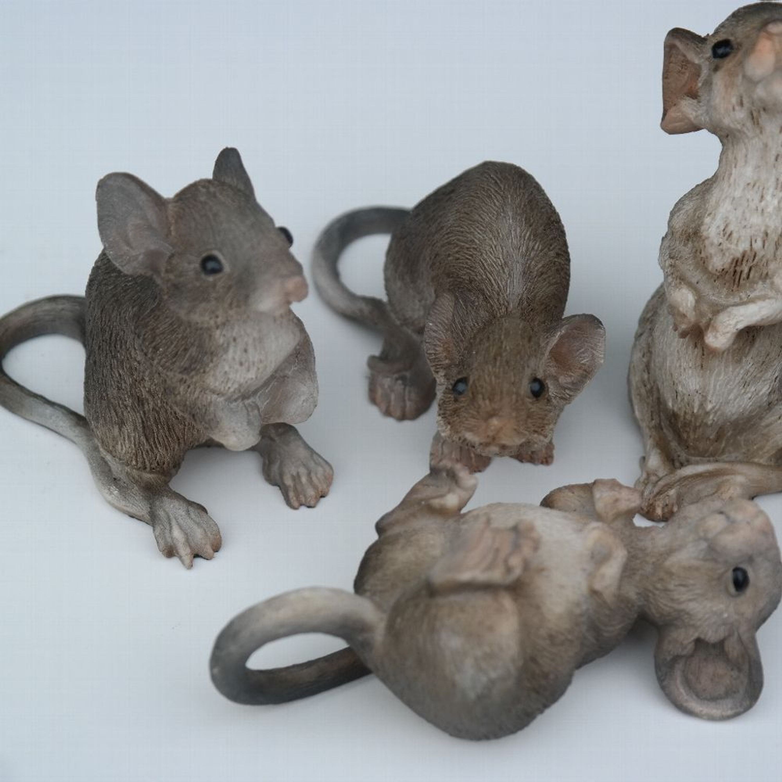 Mäuse 6 Stück Dekofigur Mäuseset Maus Garten Figuren Deko Tierfigur ...