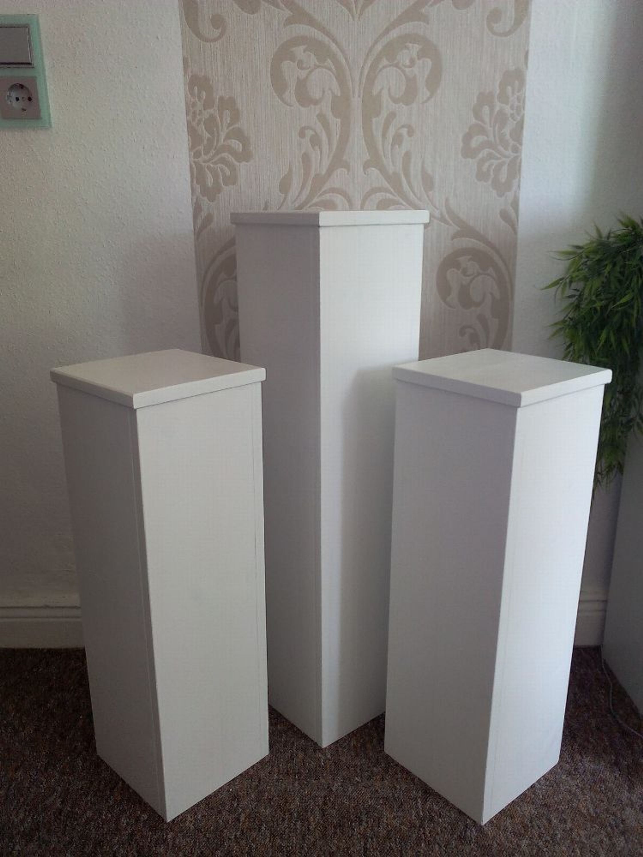 Dekosäulen 3er Set 20cm Tiefe, Dekosäule weiß, Podest, Gesims kaufen