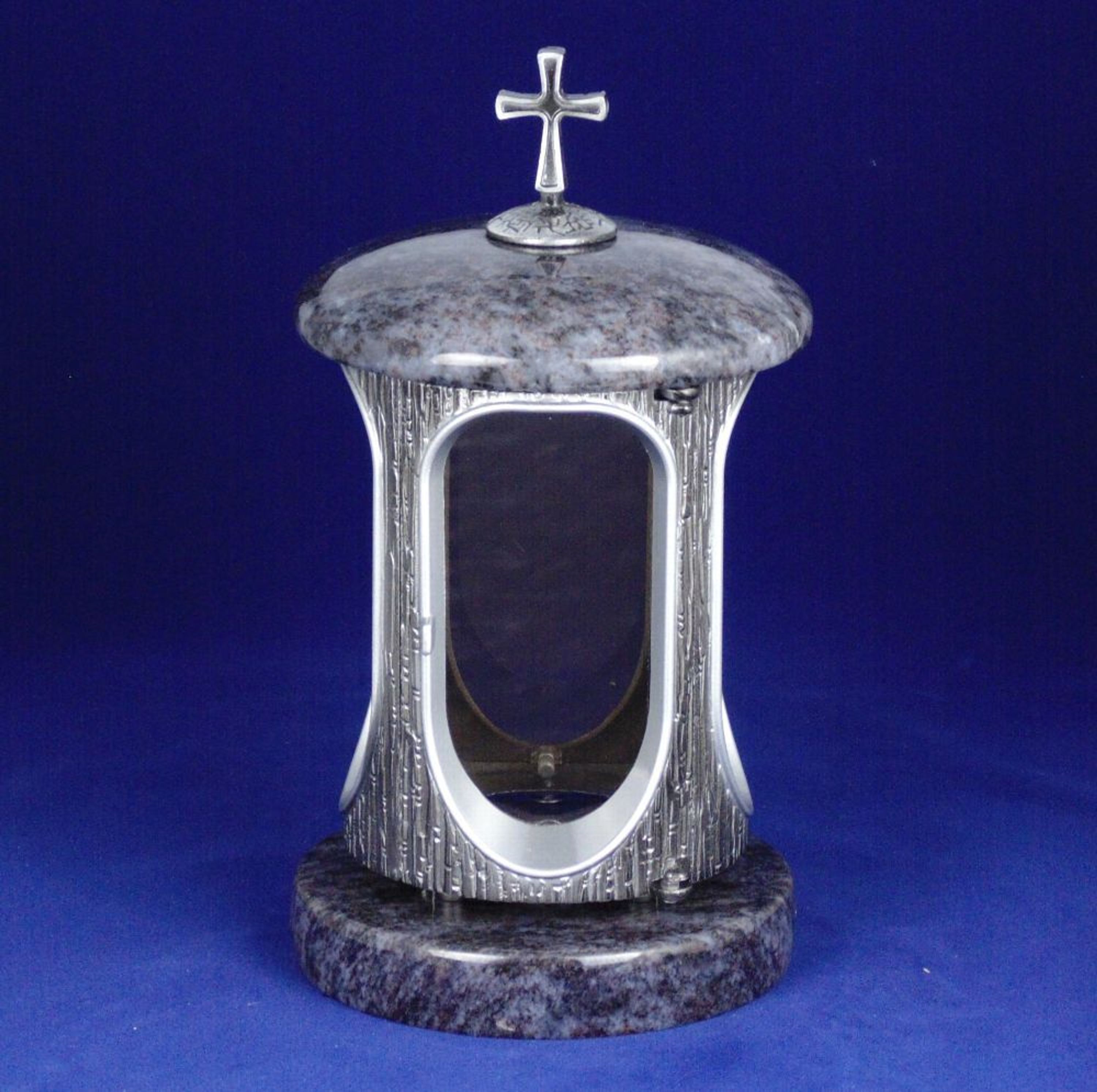 Grablaterne Herz Bronze Groß, Herz Grablicht Mit Granitsockel
