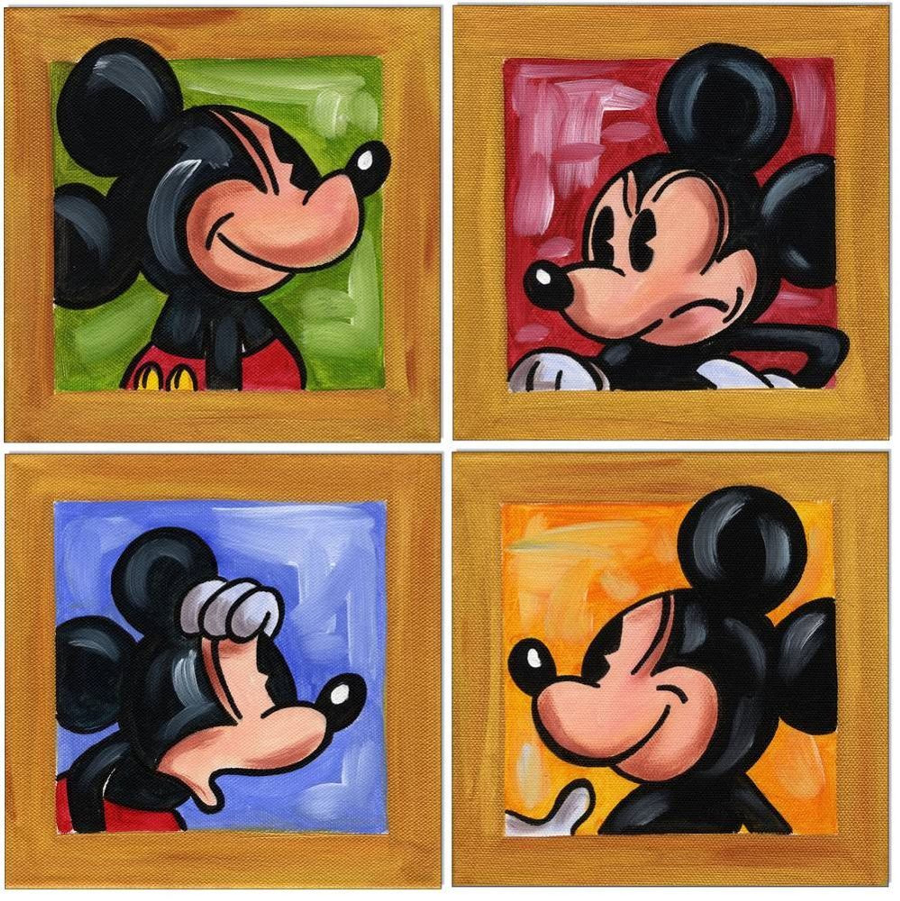 42++ Mickey mouse bilder leinwand , Klausewitz Original Acryl auf Leinwand Mickey Mouse / 4 Bilder 20x20