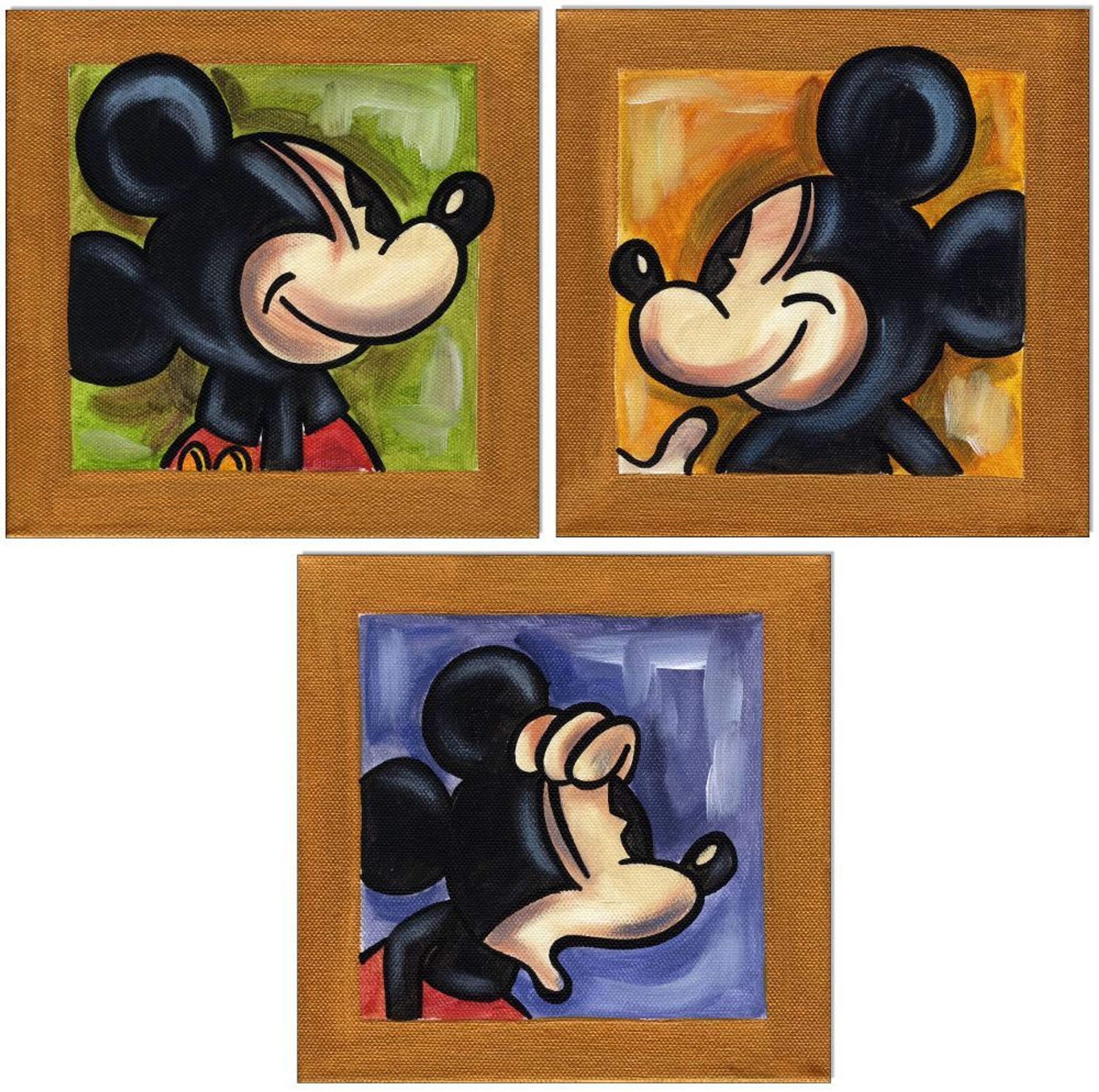 45+ Mickey mouse bilder leinwand , Klausewitz Original Acryl auf Leinwand Mickey Mouse / 3 Bilder 20x20