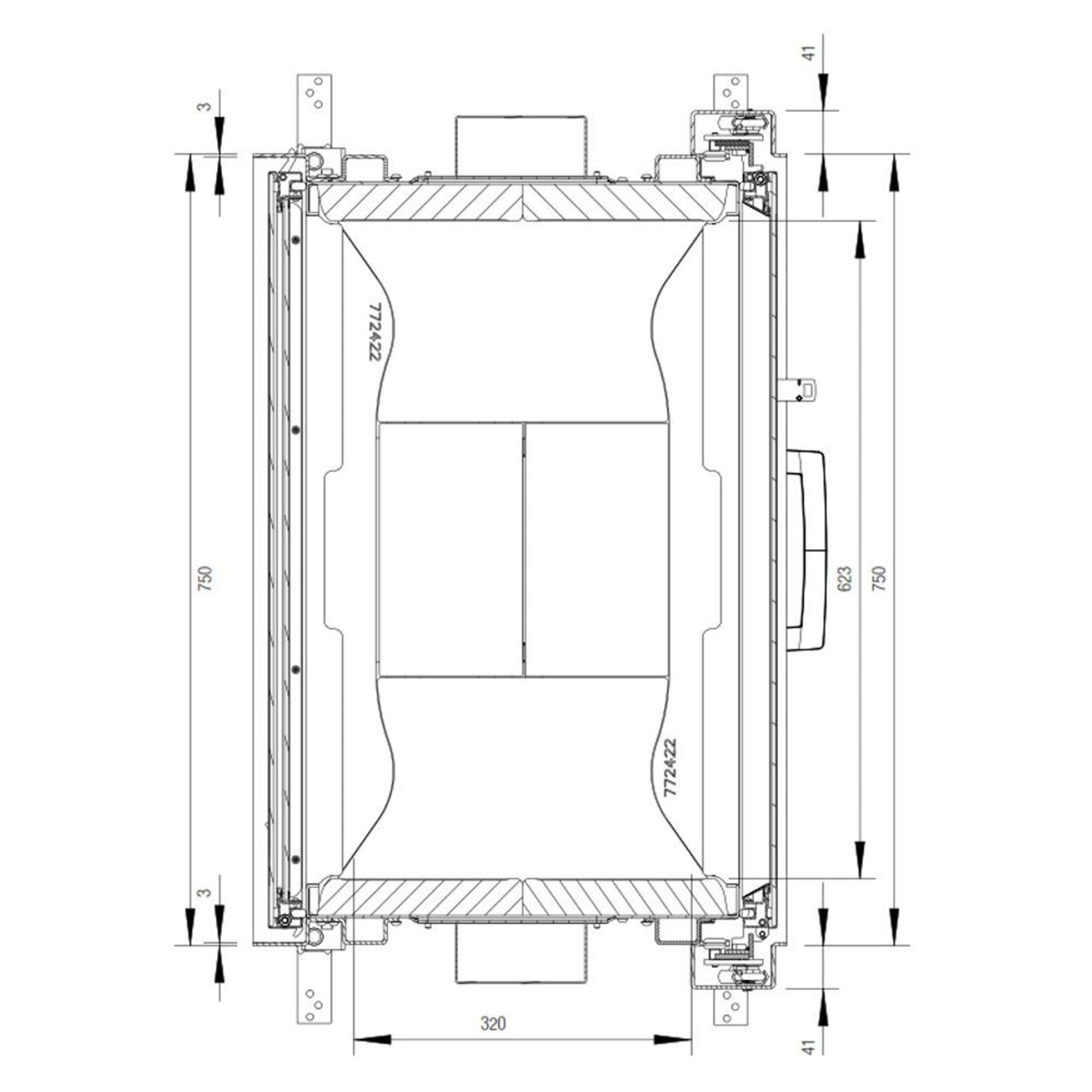 Austroflamm 75x51S II Tunnel-Kamineinsatz mit 12kW und Hebetür