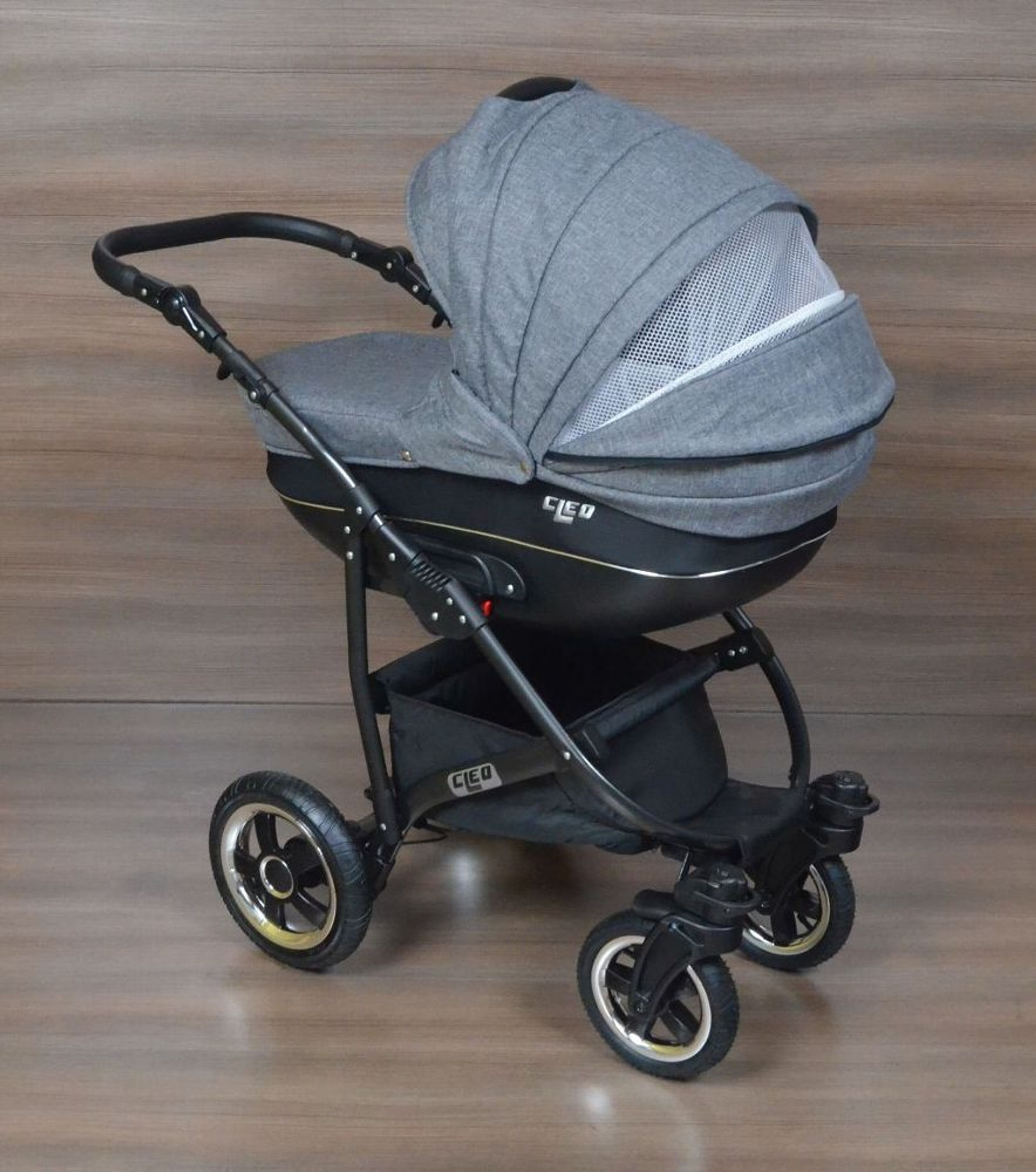 LUXUS Kombi Kinderwagen CLEO 3 in 1 Komplettset grau/ schwarz kaufen bei Hood.de