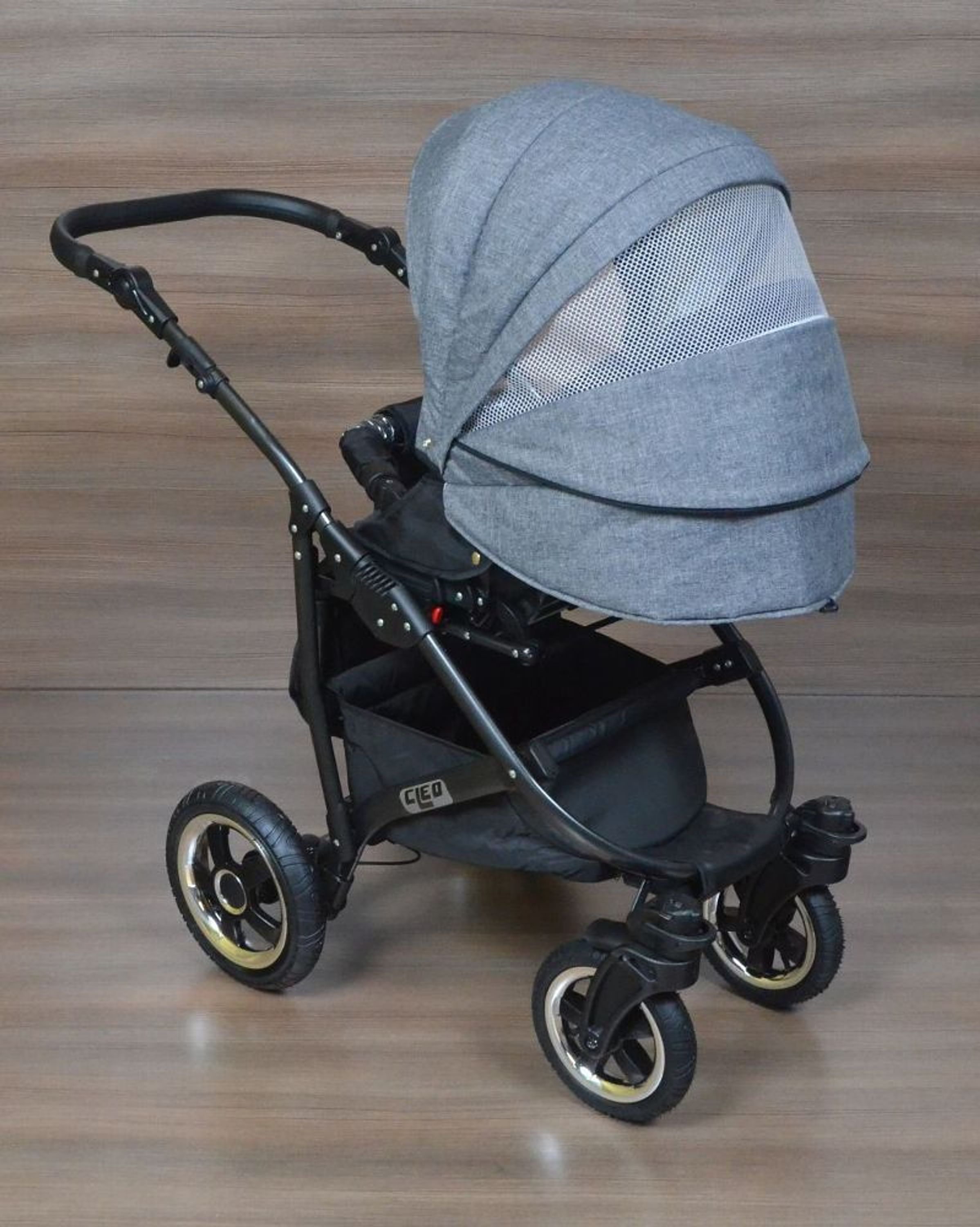 LUXUS Kombi Kinderwagen CLEO 3 in 1 Komplettset grau/ schwarz kaufen bei Hood.de