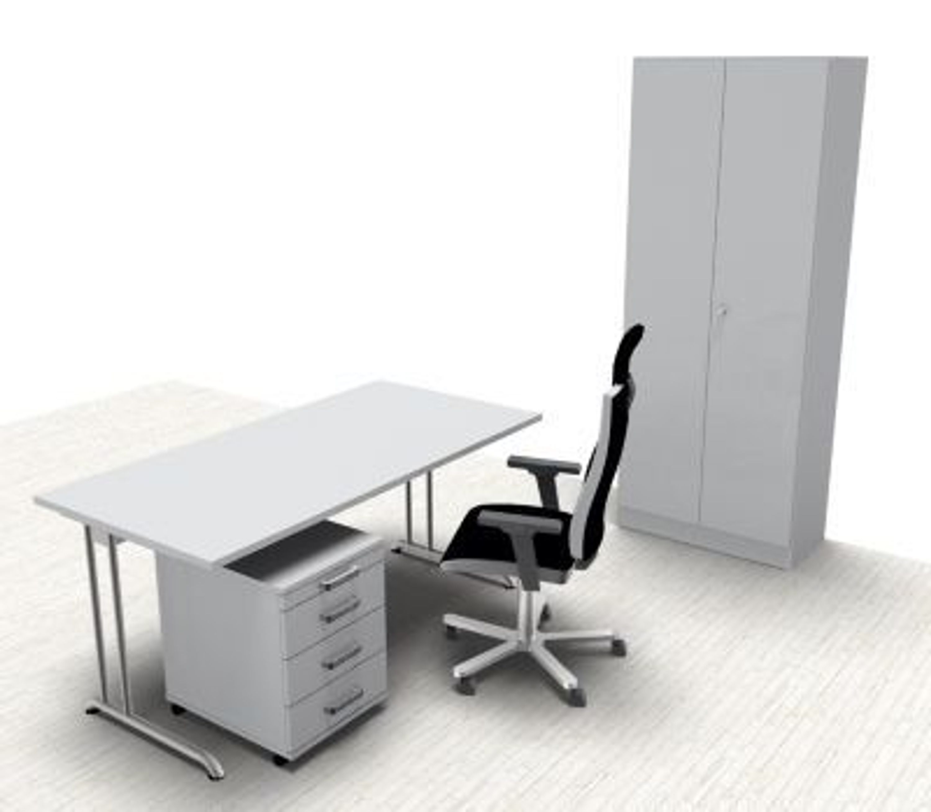 Komplettbüro B14 Büromöbel-Set mit Drehstuhl Schreibtisch Aktenschrank