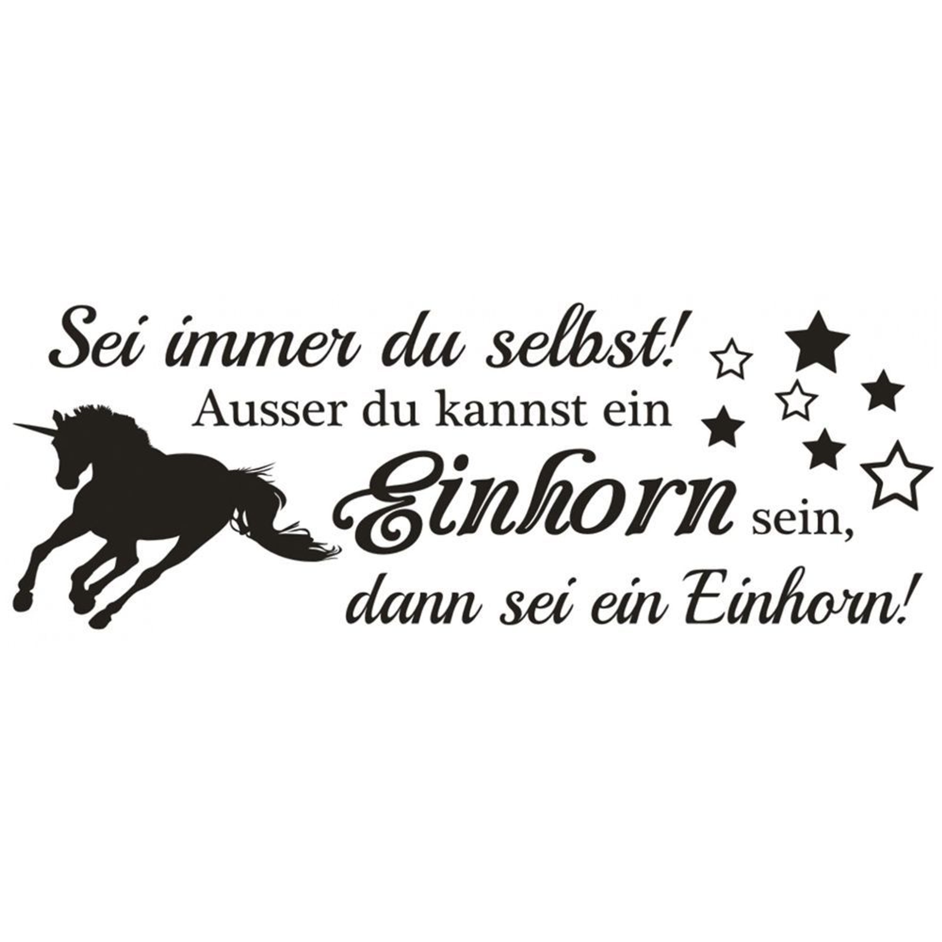 Wandtattoo Spruch Sei Du selbst Einhorn Sticker Wandaufkleber