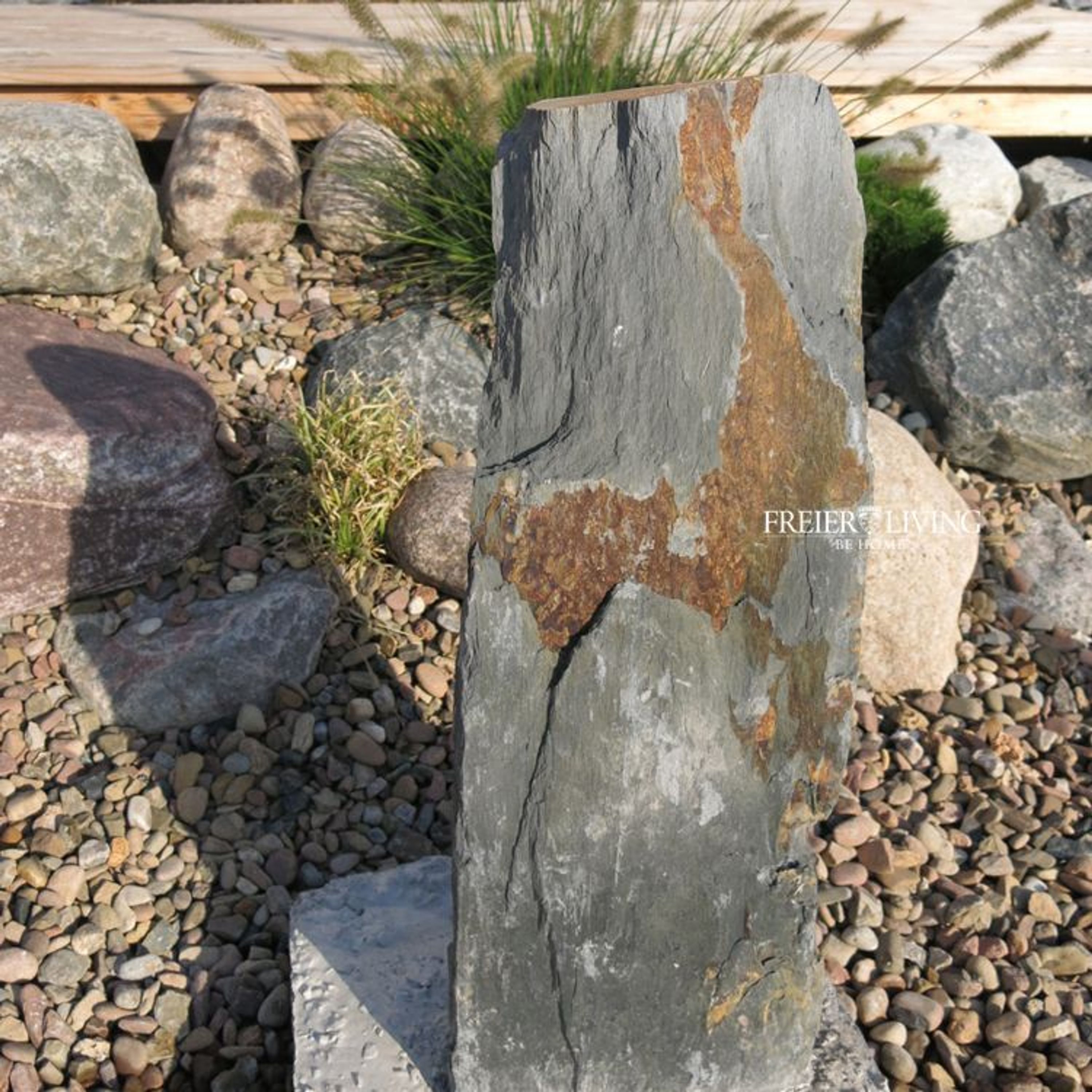 Schiefer Schiefersäule STEIN Findling Garten Dekoration