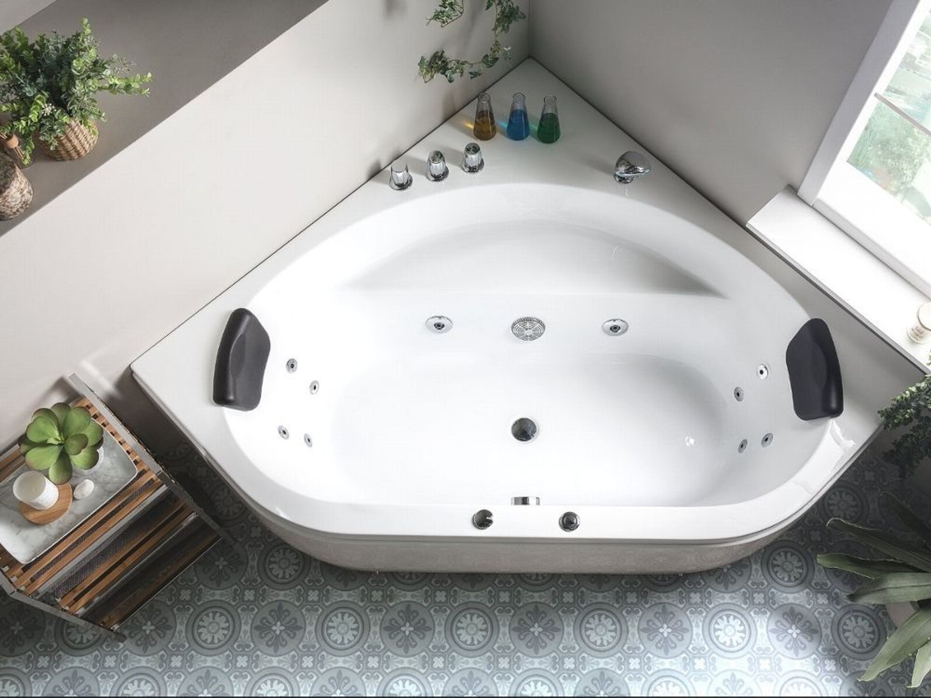 luxus whirlpool badewanne x cm mit massage düsen armaturen
