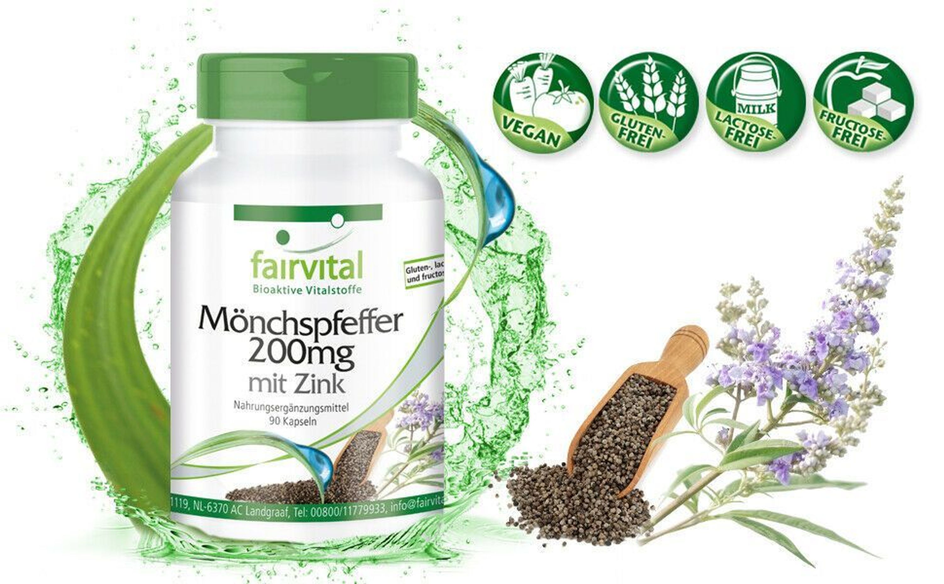 Mönchspfeffer 200mg mit Zink - 90 Kapseln - Vegan - fairvital kaufen ...
