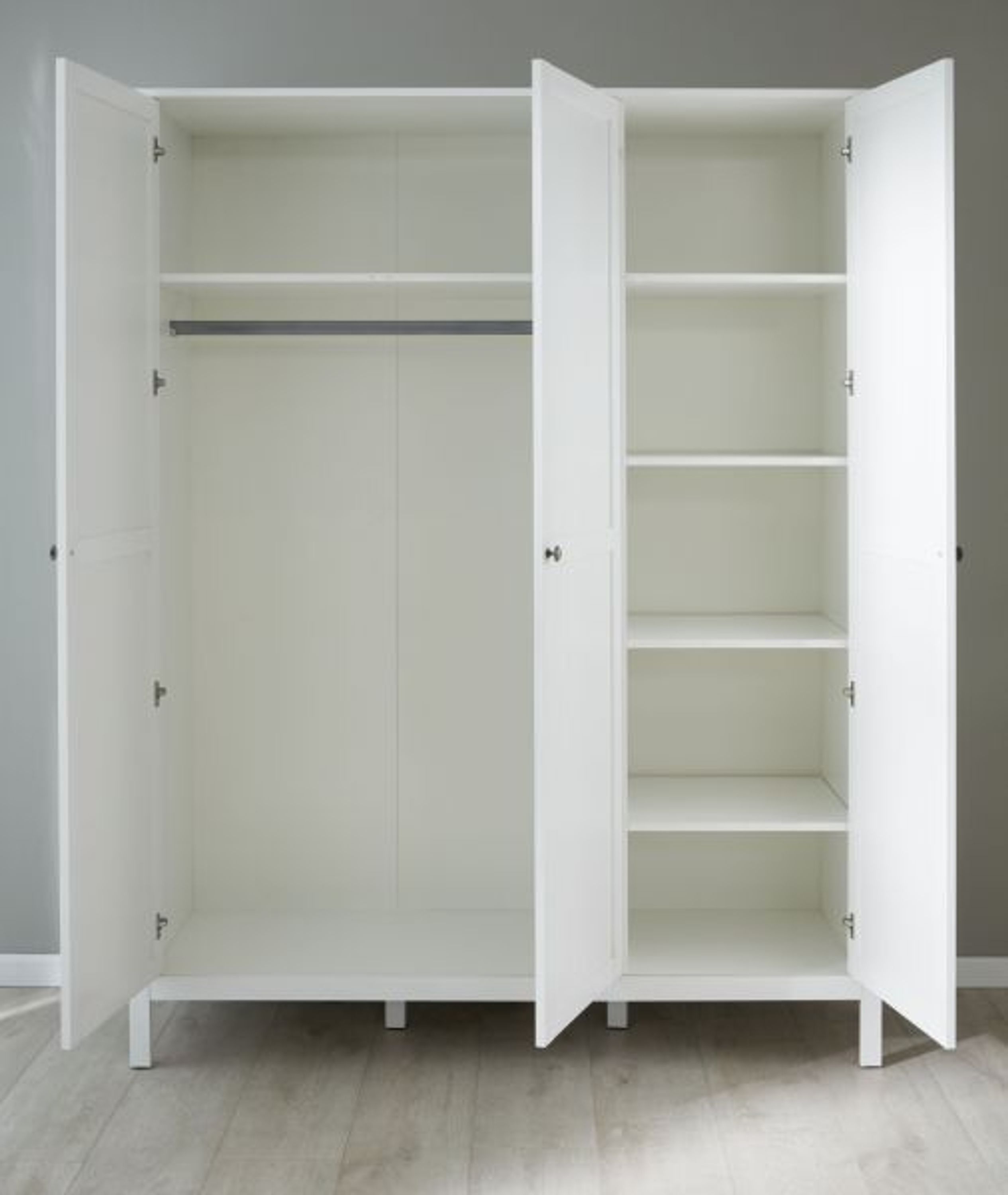 Kleiderschrank weiß Kinder Baby Schrank 3-trg. 140 cm XXL-Schrank