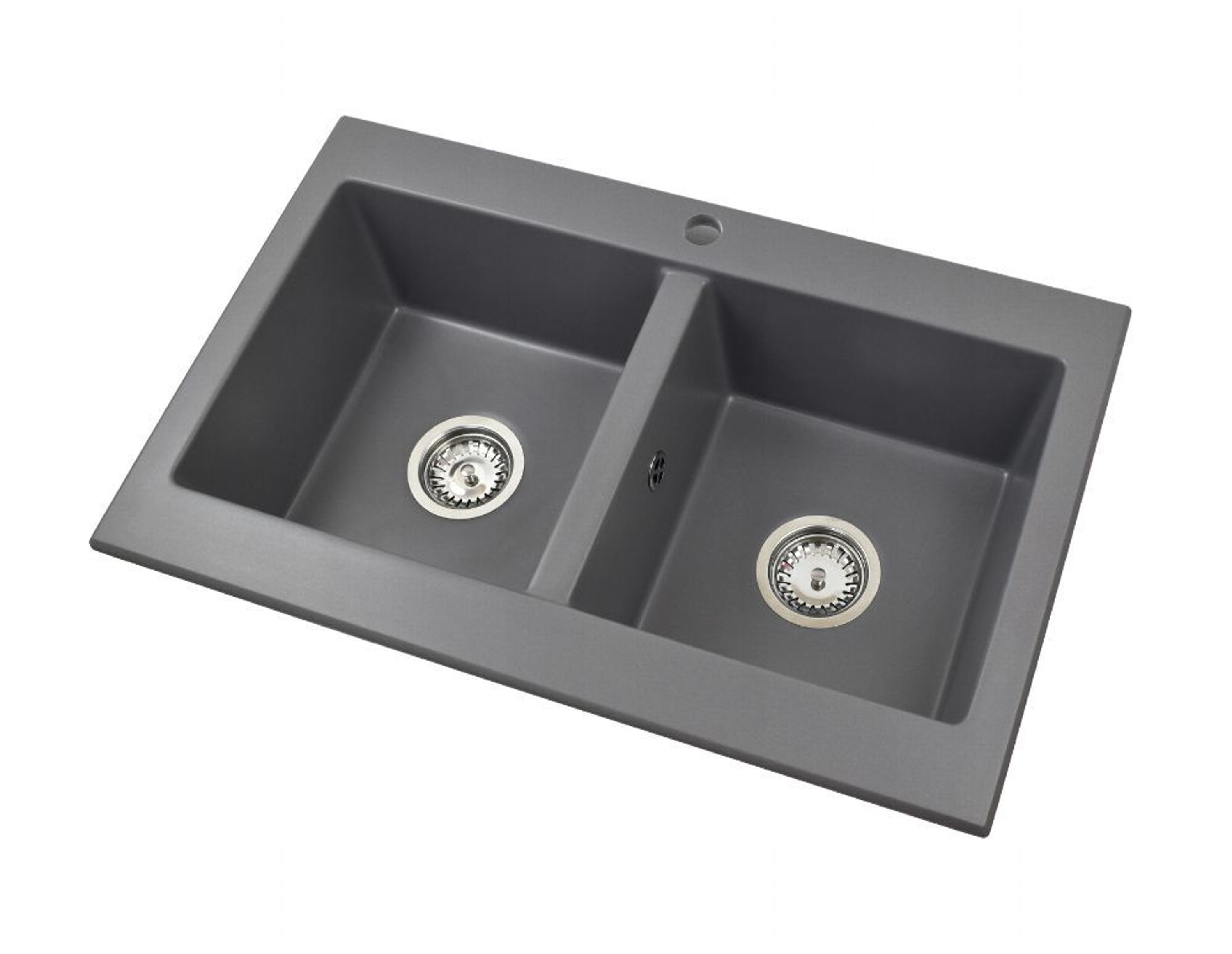 Moringa Granitspüle, 2-Becken, Siphon, Spülbecken, Küchenspüle, Spüle