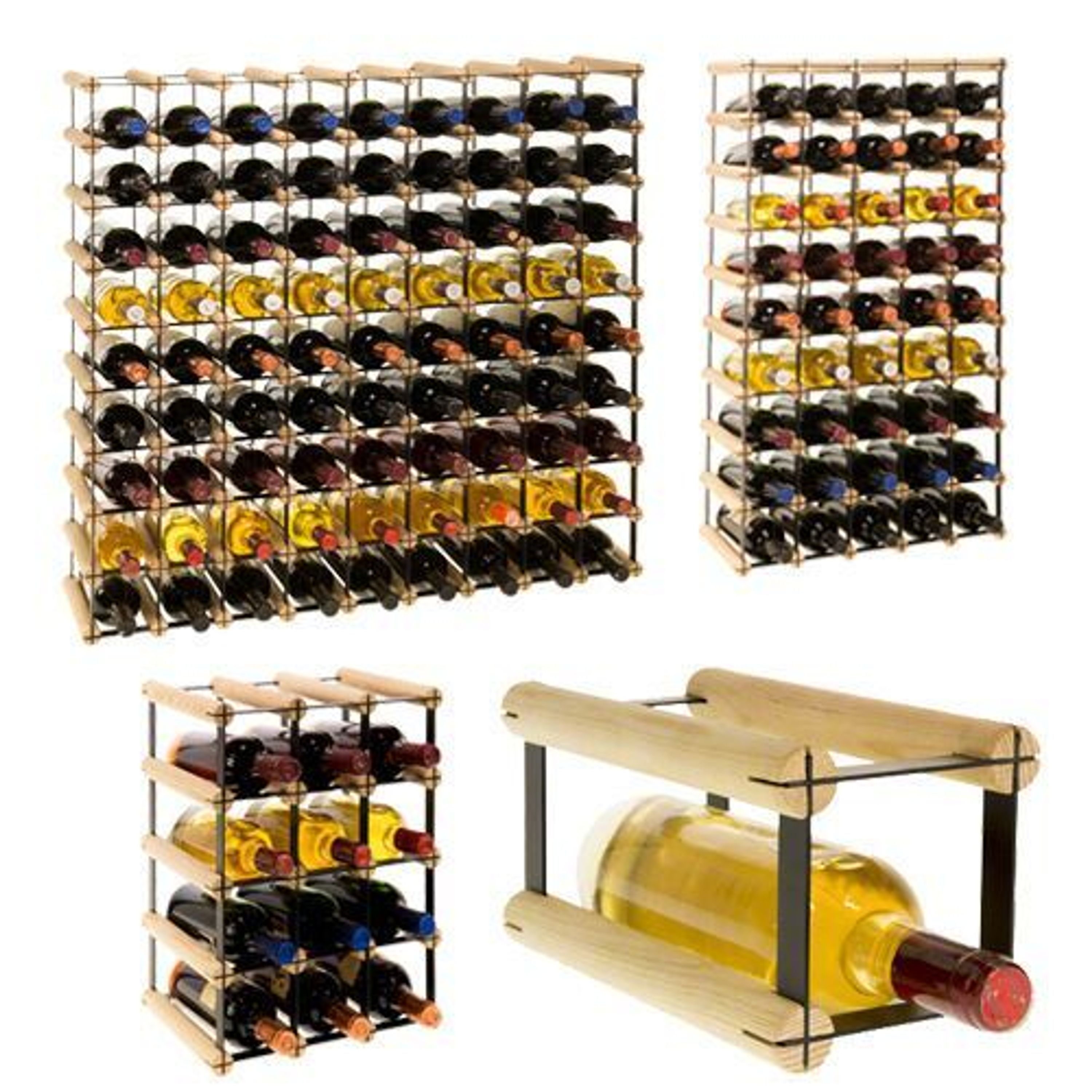 HOLZ* und METALL Weinregal Flaschenregal Flaschenständer 1 bis 81